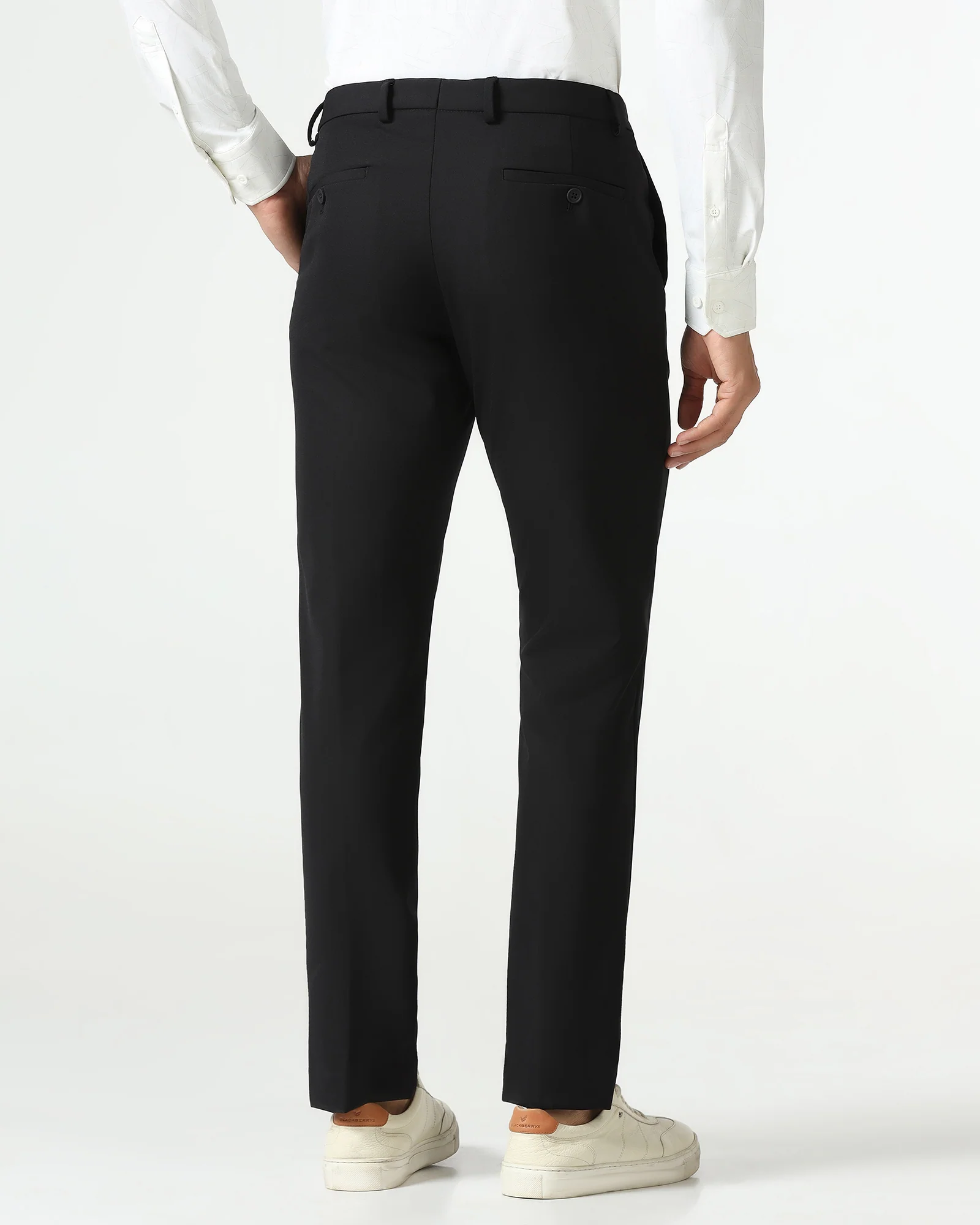 TechPro Slim Fit B-91 Formal Black Solid Trouser - Ashley - Image 2