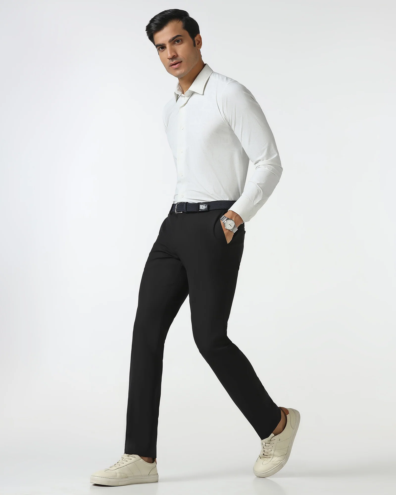 TechPro Slim Fit B-91 Formal Black Solid Trouser - Ashley - Image 5