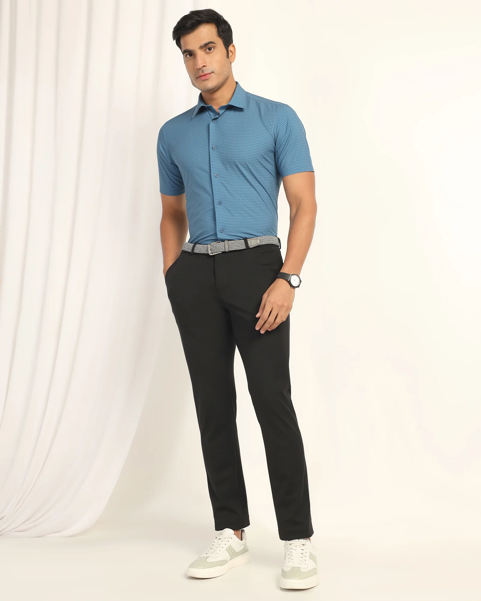 TechPro Slim Fit B-91 Formal Black Solid Trouser - Explorer