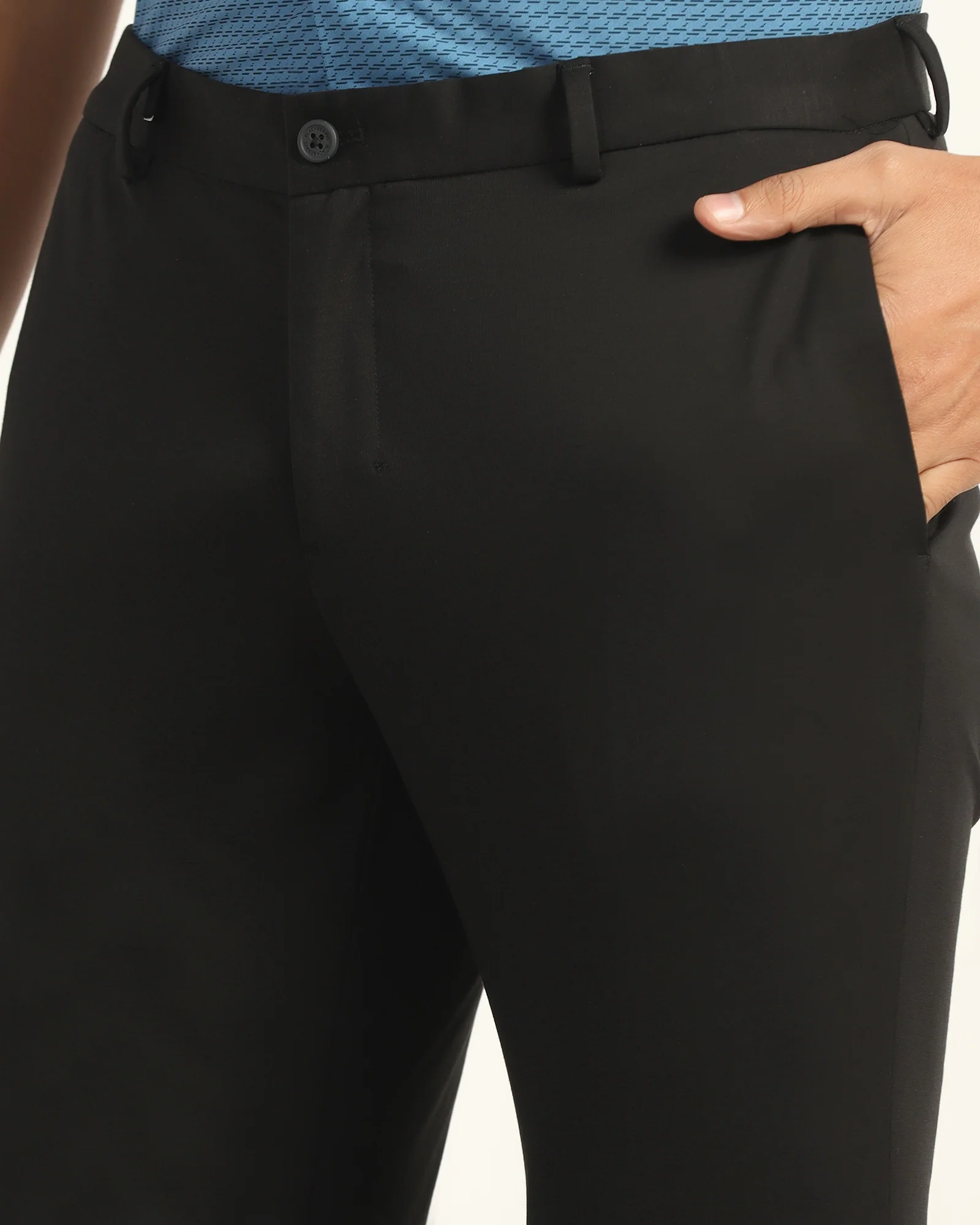 TechPro Slim Fit B-91 Formal Black Solid Trouser - Explorer - Image 4