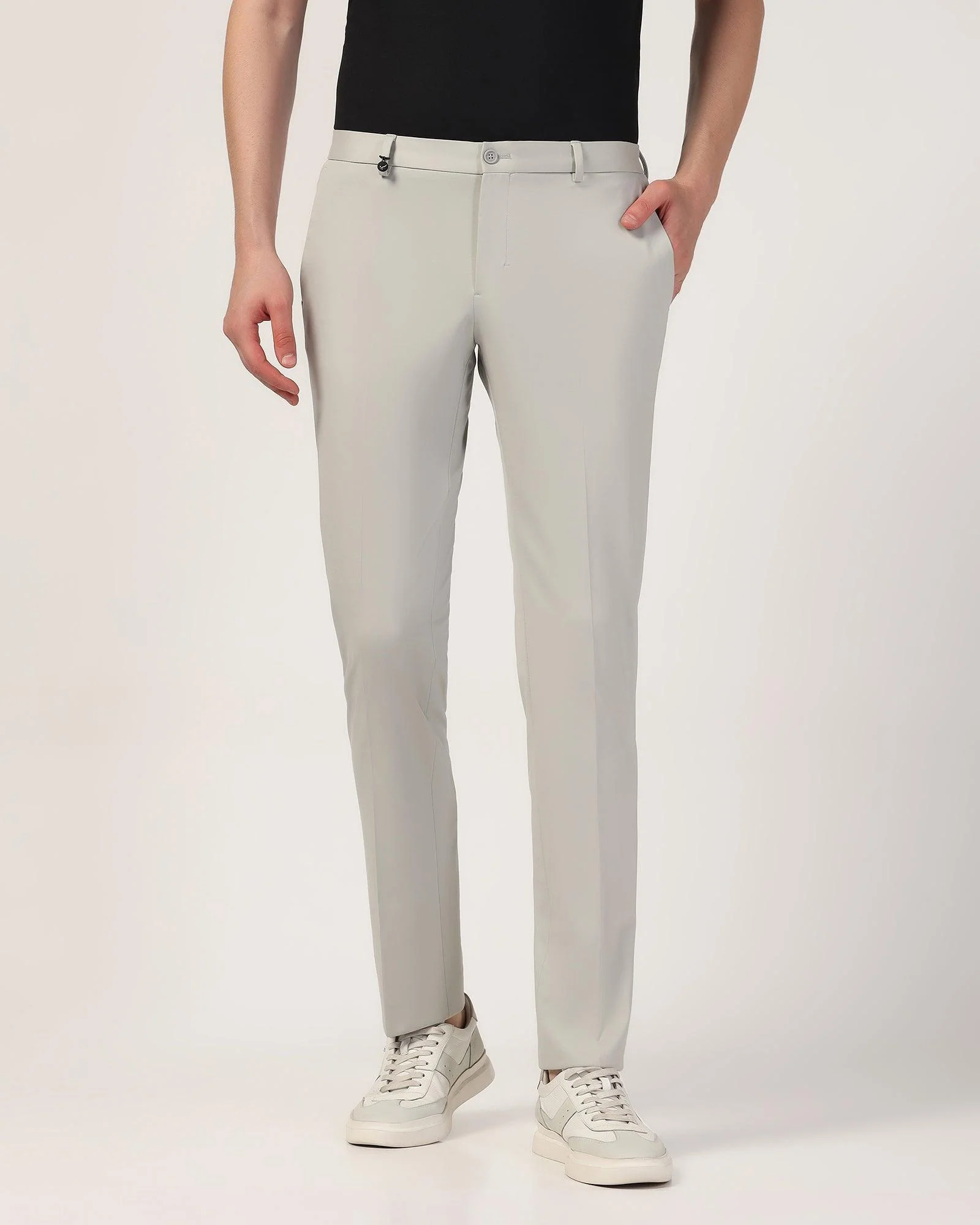 TechPro Slim Fit B-91 Formal Grey Solid Trouser - Wayfarer - Image 3