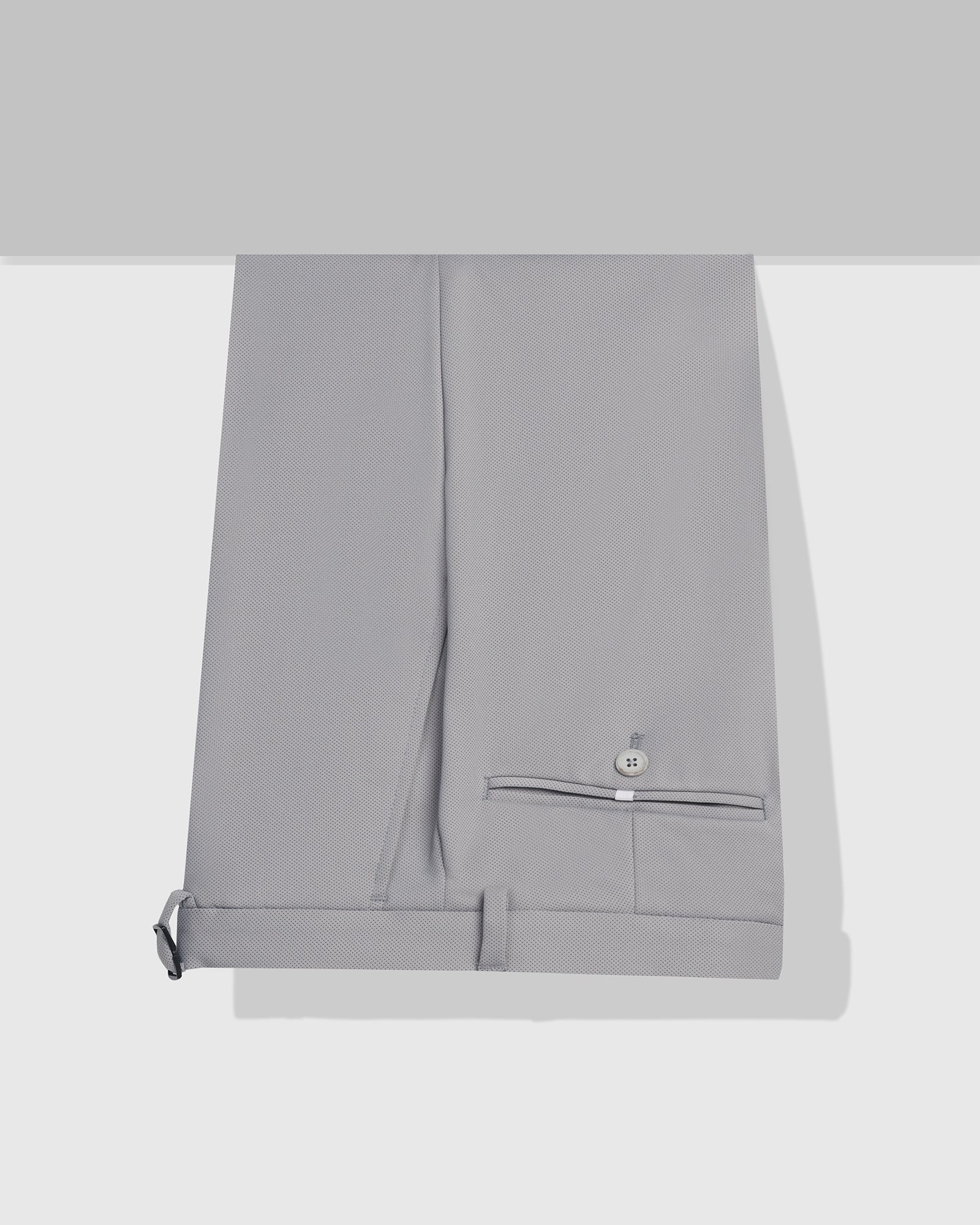 TechPro Slim Fit B-91 Formal Grey Textured Trouser - Meteor - Image 5