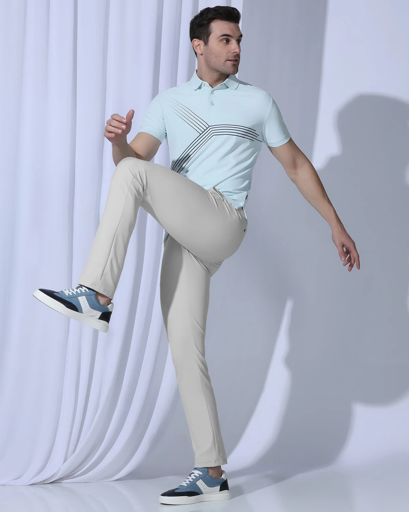 TechPro Slim Fit B-91 Formal Light Grey Solid Trouser - Ashley - Image 7
