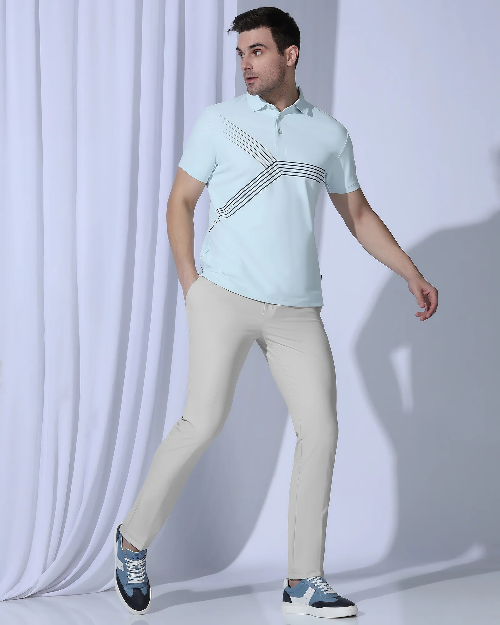 TechPro Slim Fit B-91 Formal Light Grey Solid Trouser - Ashley - Image 9