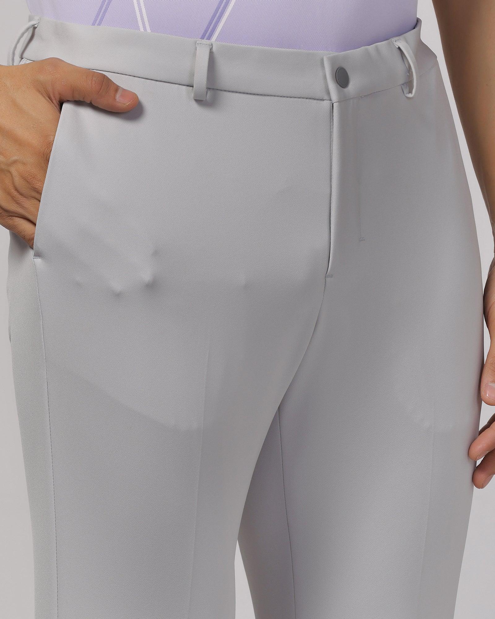 TechPro Slim Fit B-91 Formal Light Grey Solid Trouser - Blackbird - Image 4