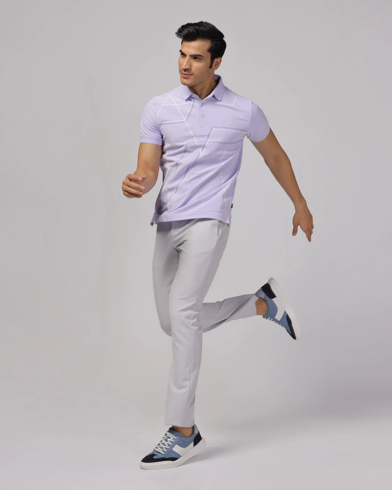 TechPro Slim Fit B-91 Formal Light Grey Solid Trouser - Blackbird - Image 6