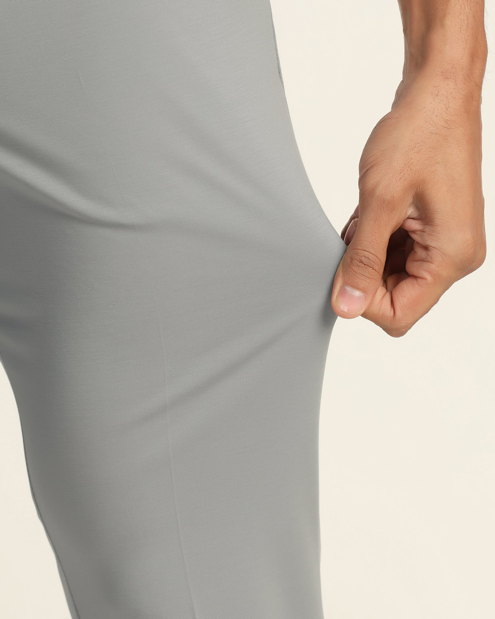TechPro Slim Fit B-91 Formal Light Grey Solid Trouser - Explorer - Image 8