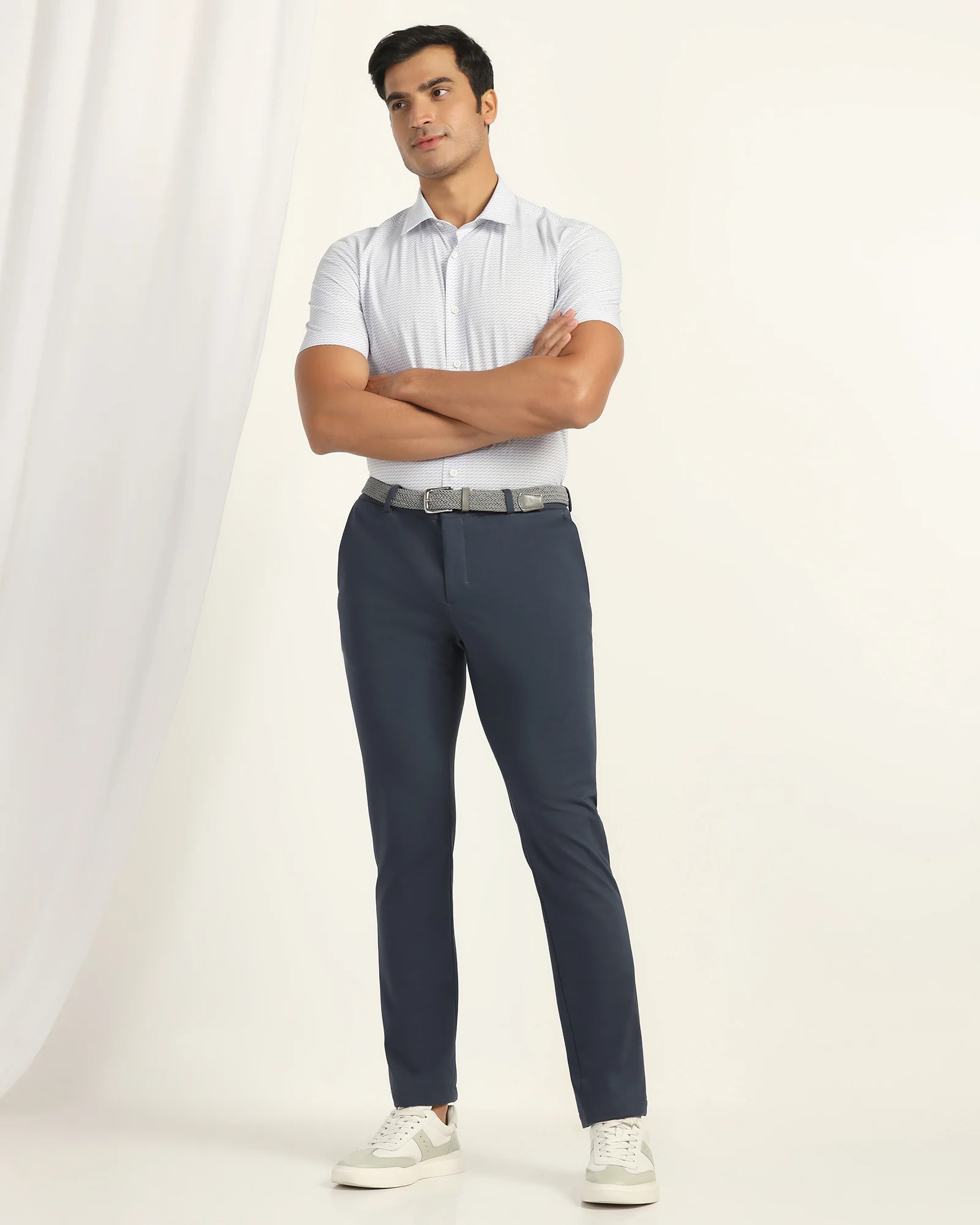 TechPro Slim Fit B-91 Formal Navy Solid Trouser - Explorer - Image 7