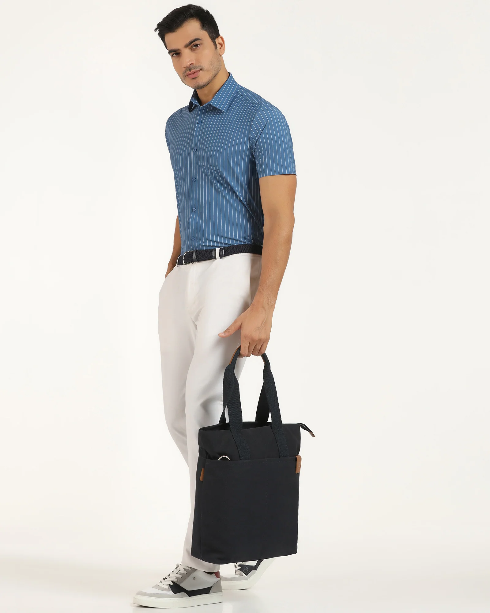 TechPro Slim Fit B-91 Formal White Solid Trouser - Explorer - Image 7