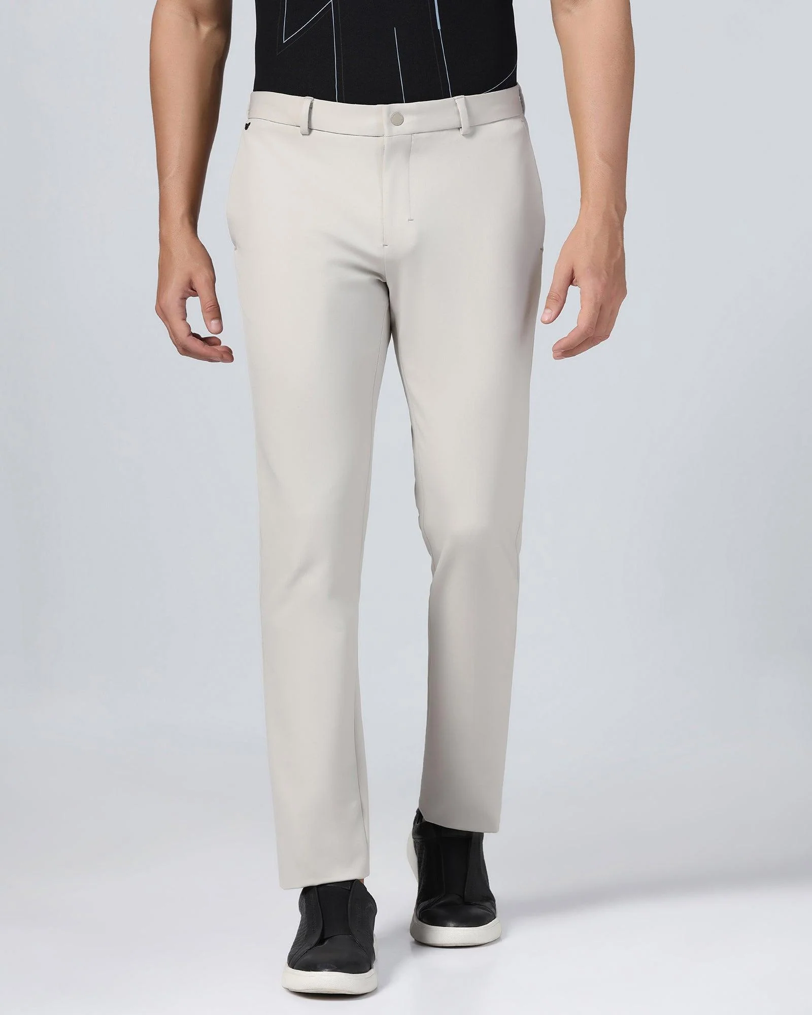 TechPro Slim Fit B-91 Formal Beige Solid Trouser - Ashley - Image 3