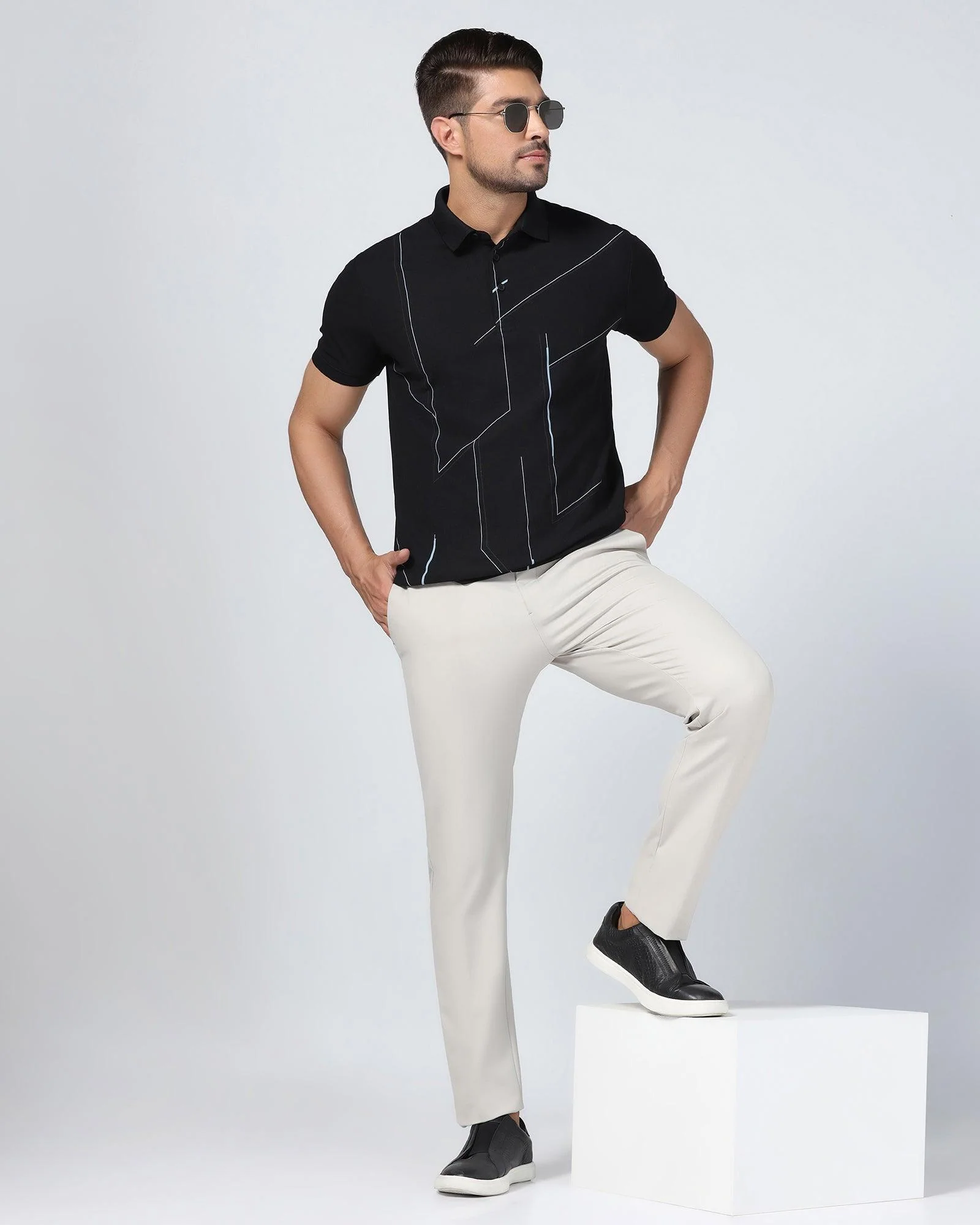 TechPro Slim Fit B-91 Formal Beige Solid Trouser - Ashley - Image 7