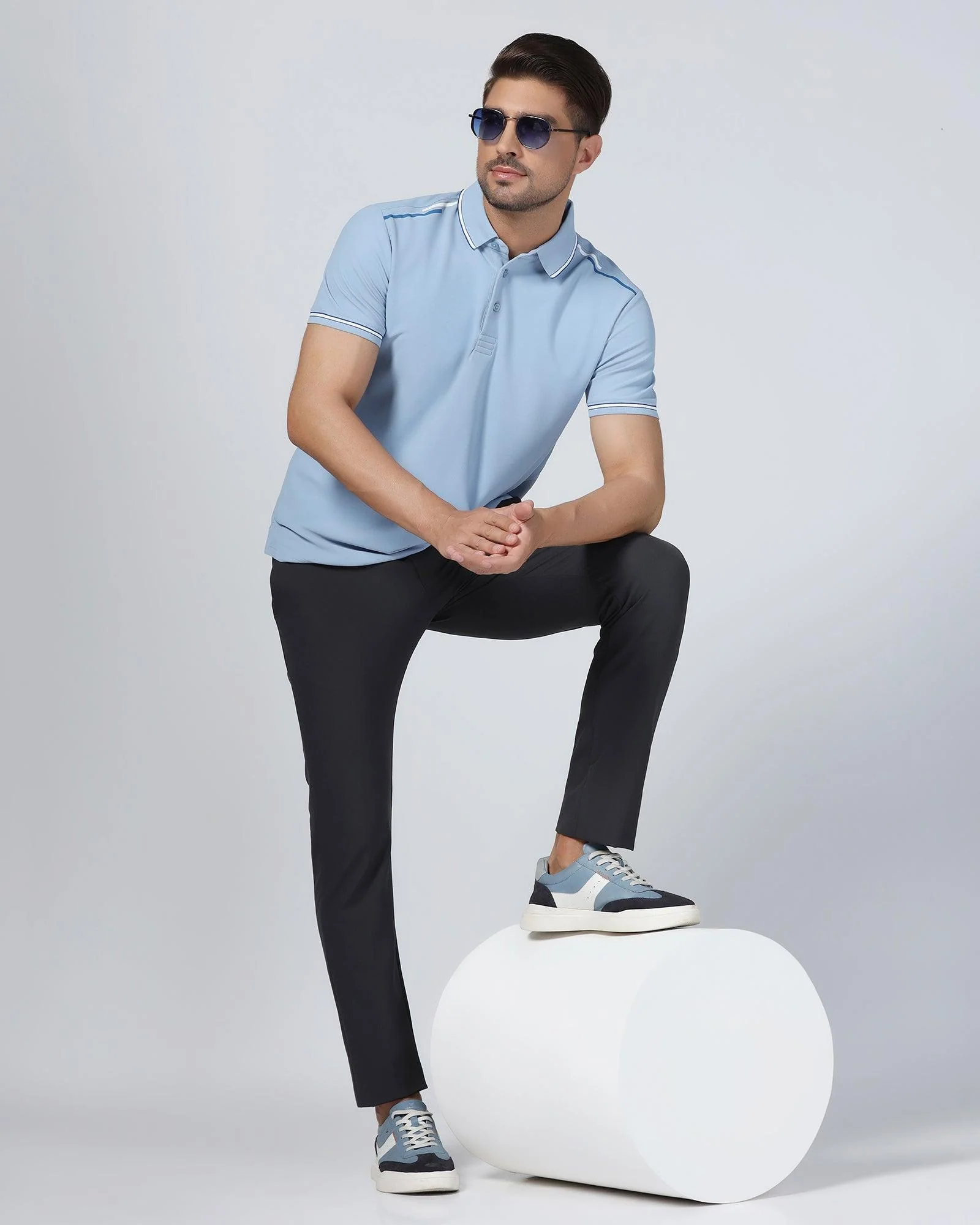 TechPro Slim Fit B-91 Formal Charcoal Solid Trouser - Ashley - Image 7