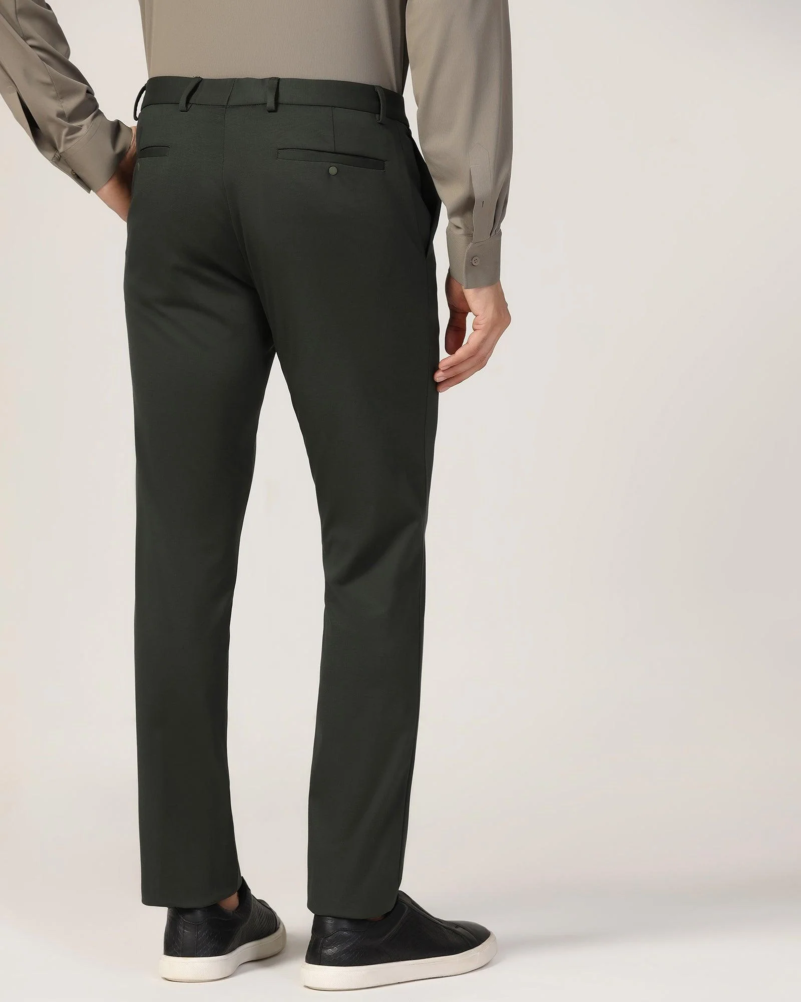 TechPro Slim Fit B-91 Formal Green Solid Trouser - Explorer - Image 8