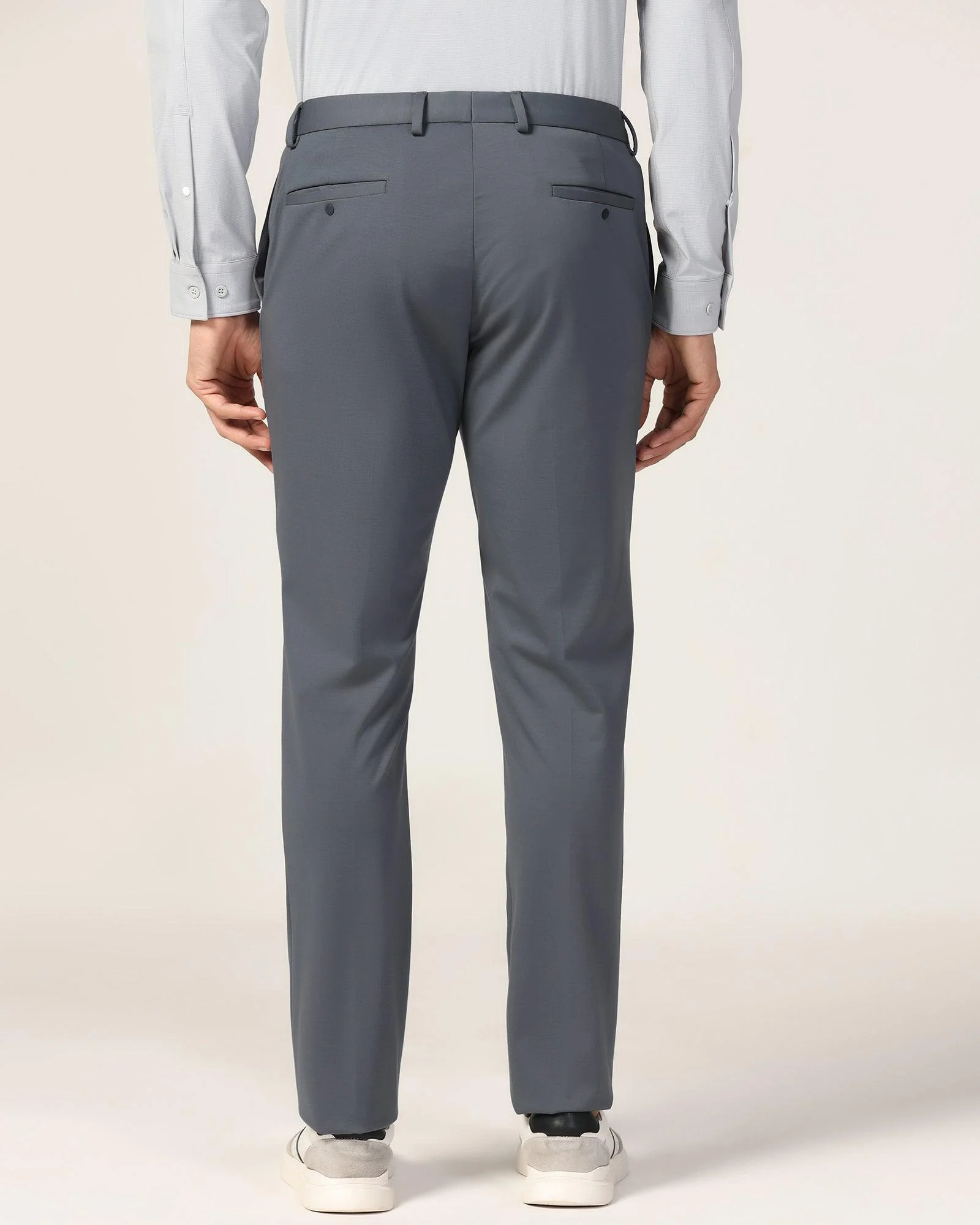 TechPro Slim Fit B-91 Formal Grey Solid Trouser - Explorer - Image 2