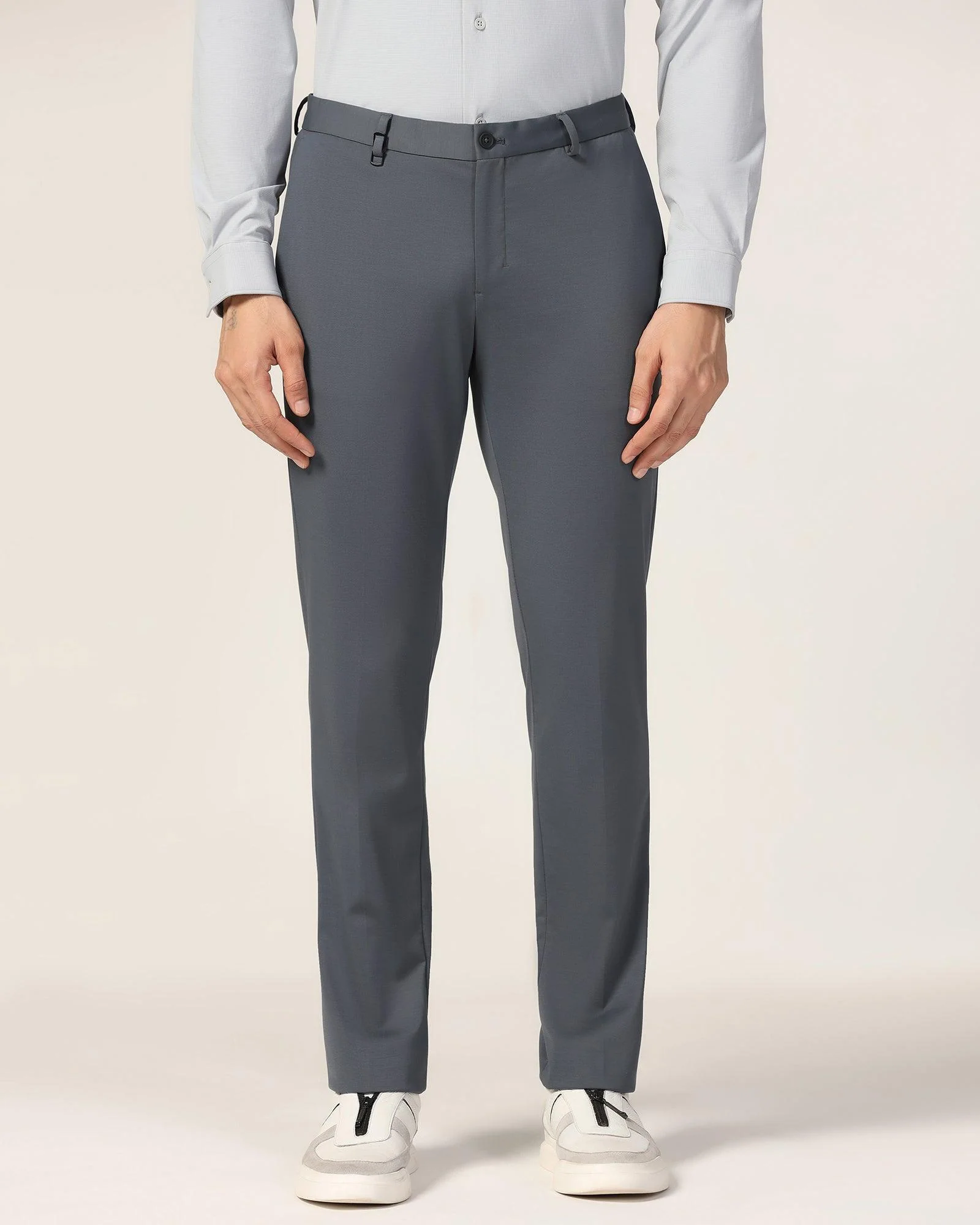 TechPro Slim Fit B-91 Formal Grey Solid Trouser - Explorer - Image 3