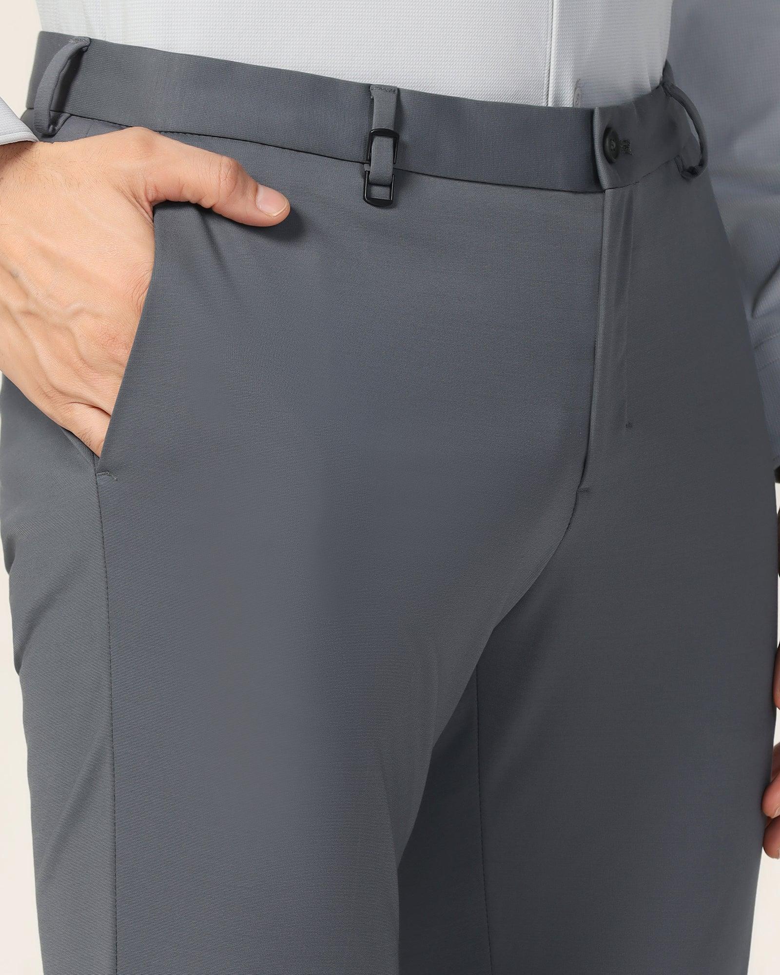 TechPro Slim Fit B-91 Formal Grey Solid Trouser - Explorer - Image 4
