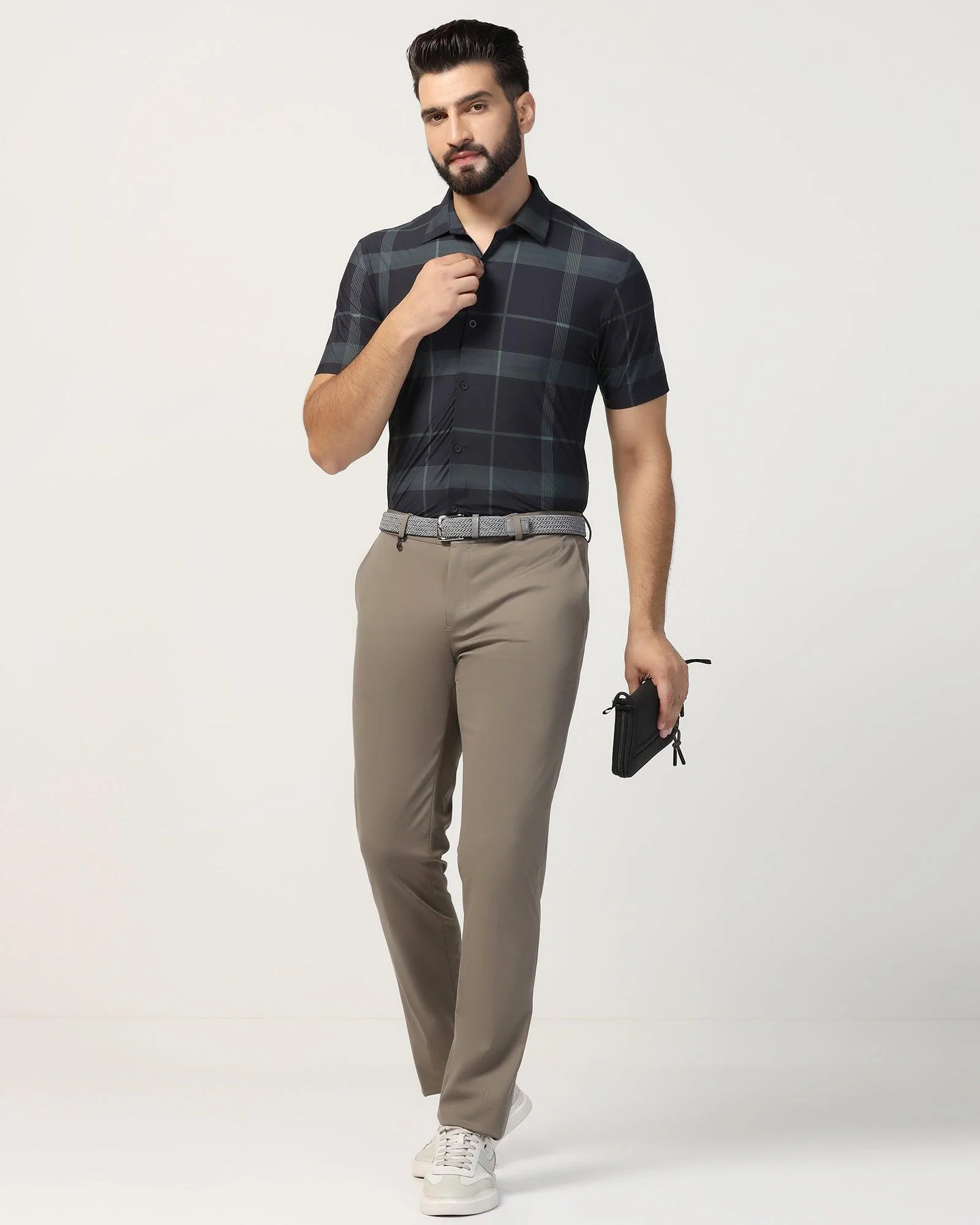 TechPro Slim Fit B-91 Formal Khaki Solid Trouser - Explorer - Image 7