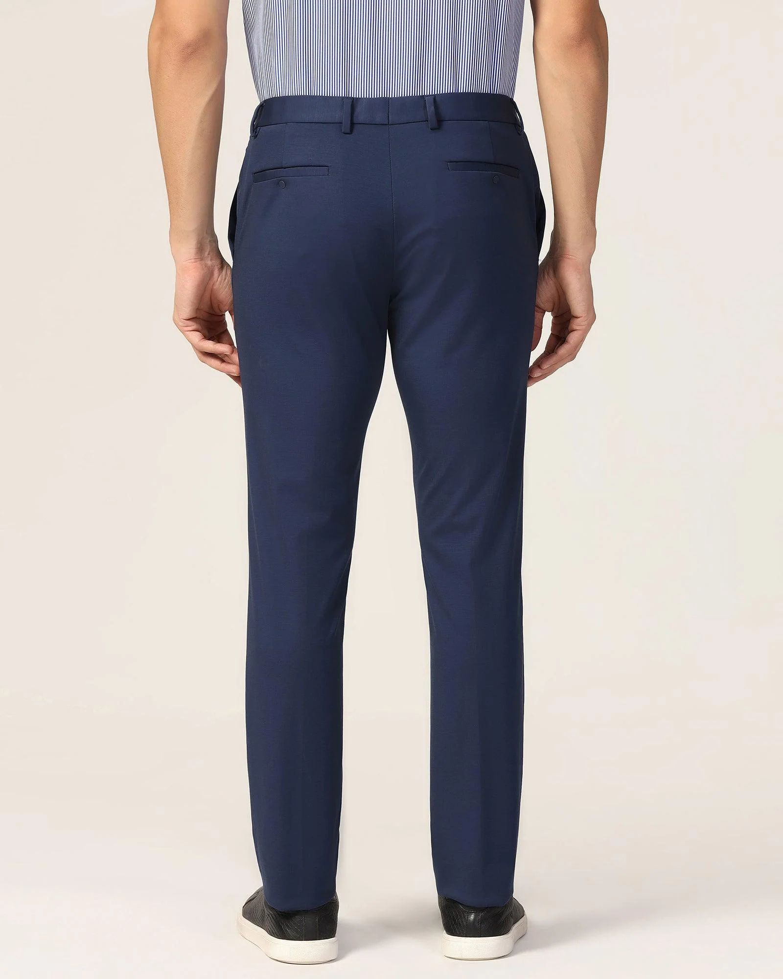 TechPro Slim Fit B-91 Formal Navy Solid Trouser - Explorer - Image 2