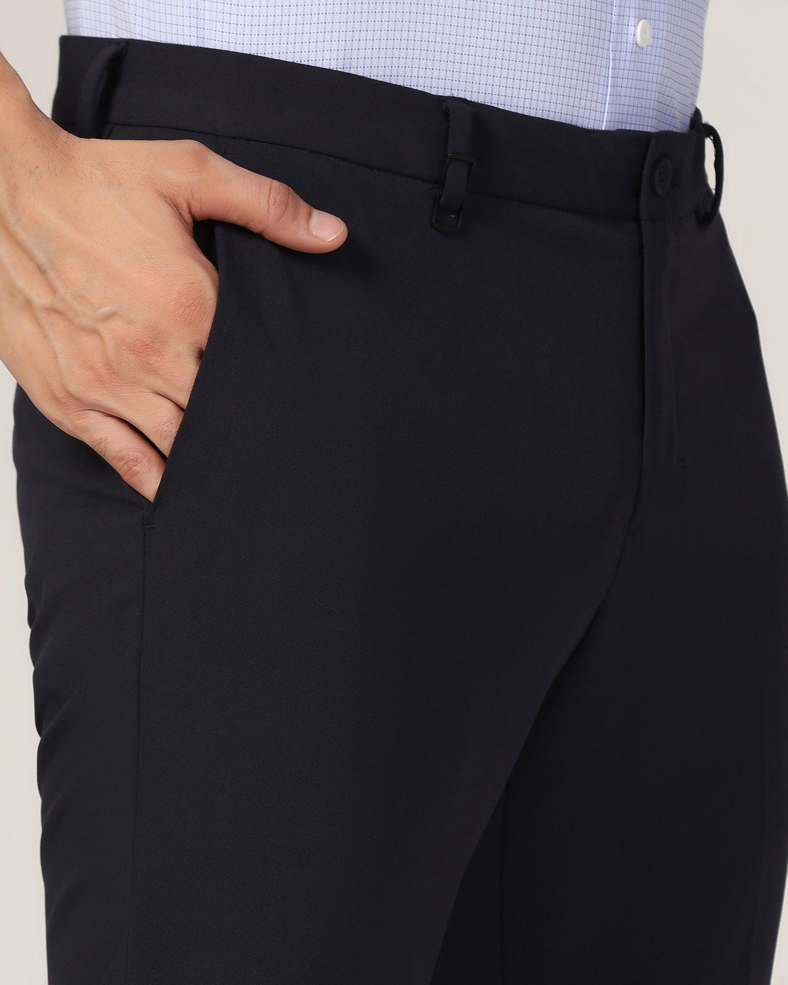TechPro Slim Fit B-91 Formal Navy Solid Trouser - Sonet - Image 4