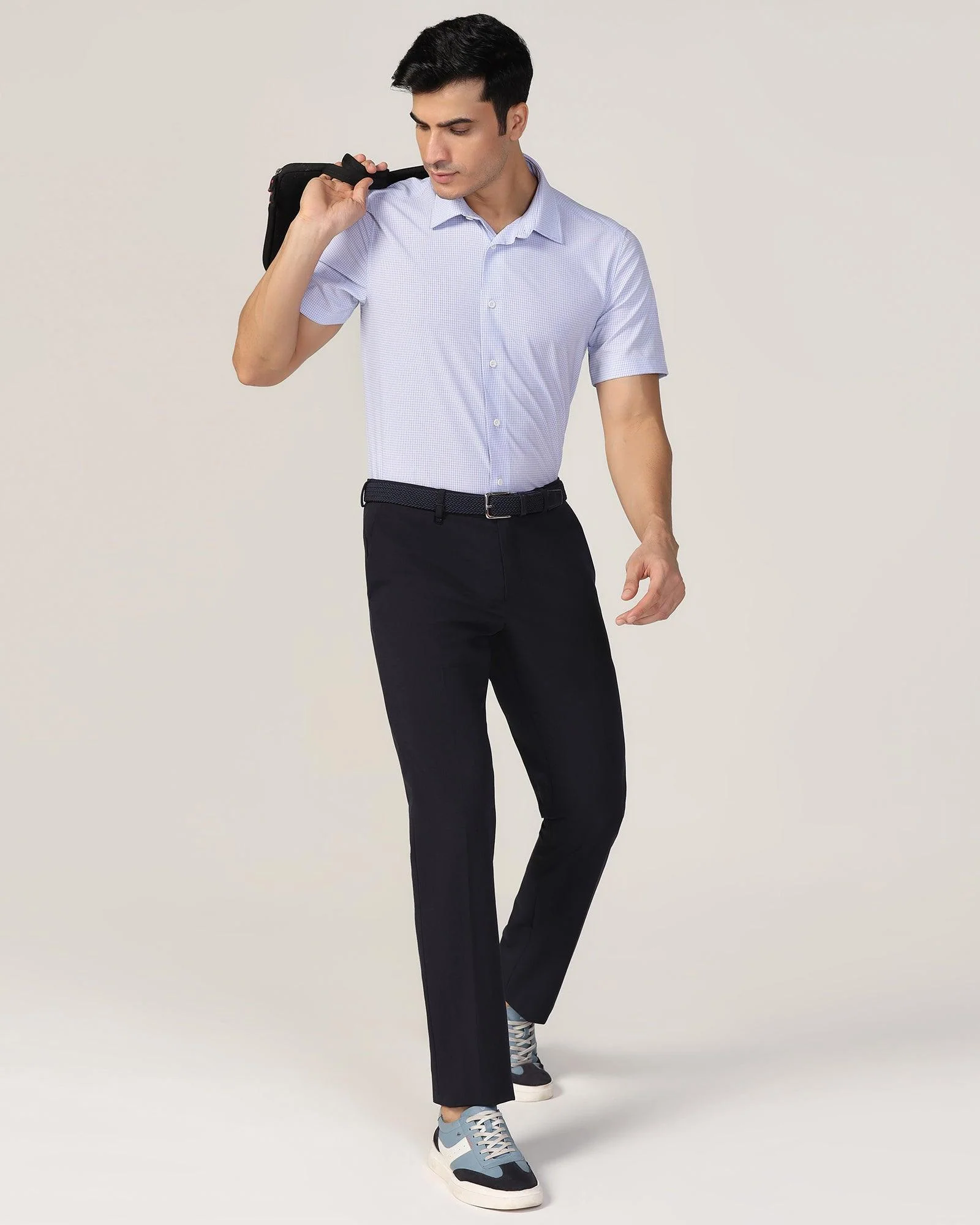 TechPro Slim Fit B-91 Formal Navy Solid Trouser - Sonet - Image 7