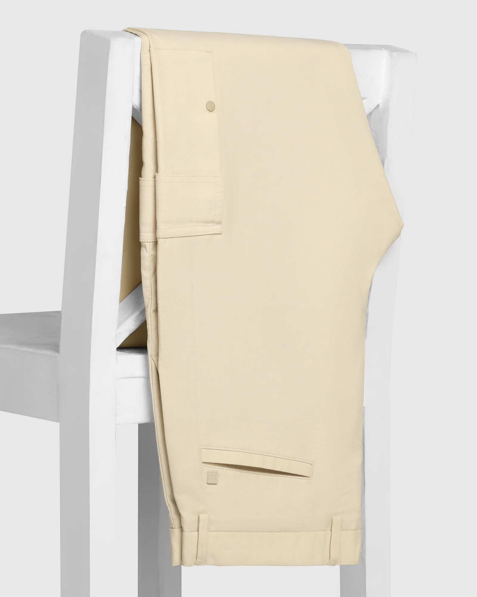 TechPro Sneaker Fit Casual Beige Solid Khakis - Andy - Image 5
