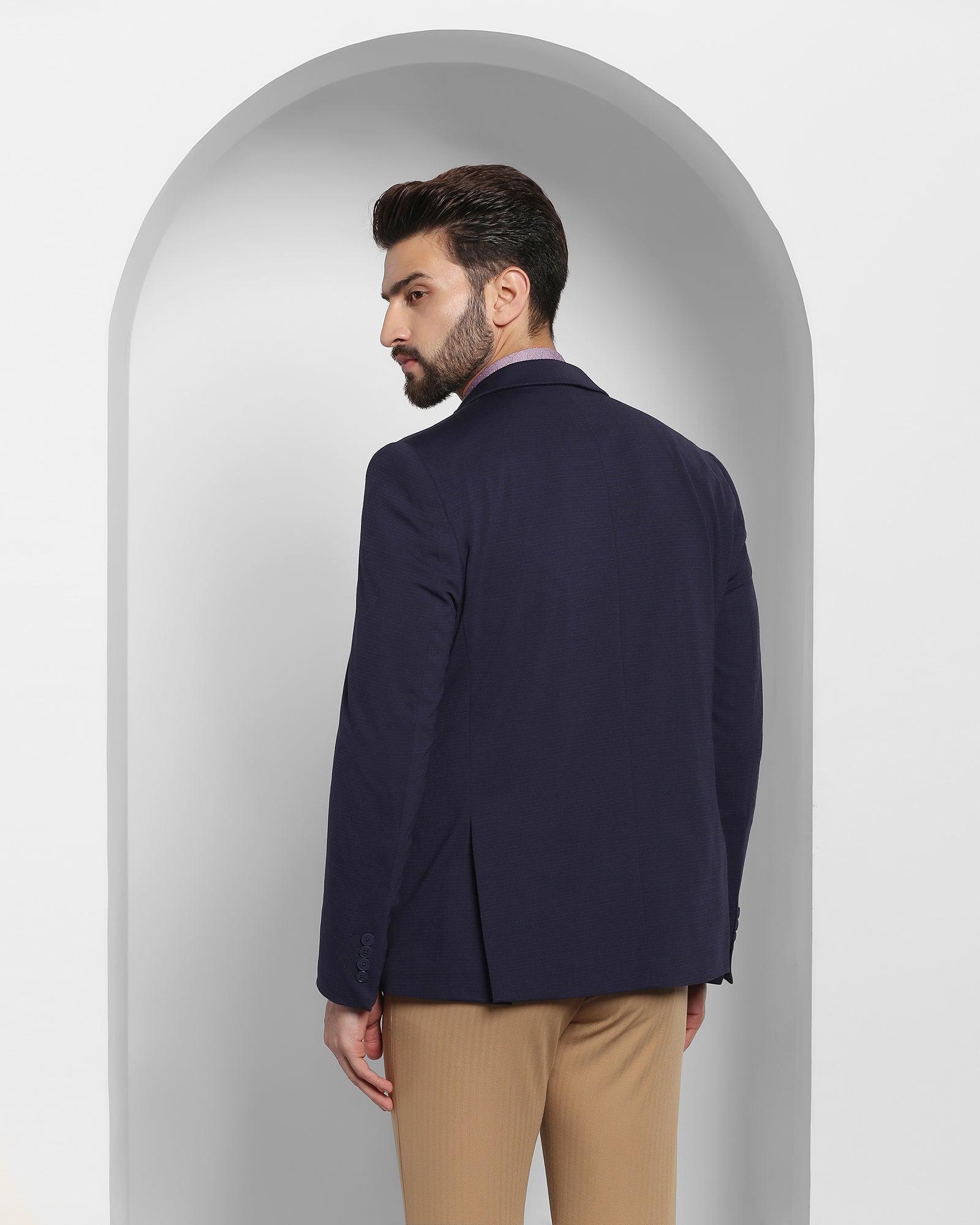 TechPro Formal Navy Striped Blazer - Tanner - Image 2