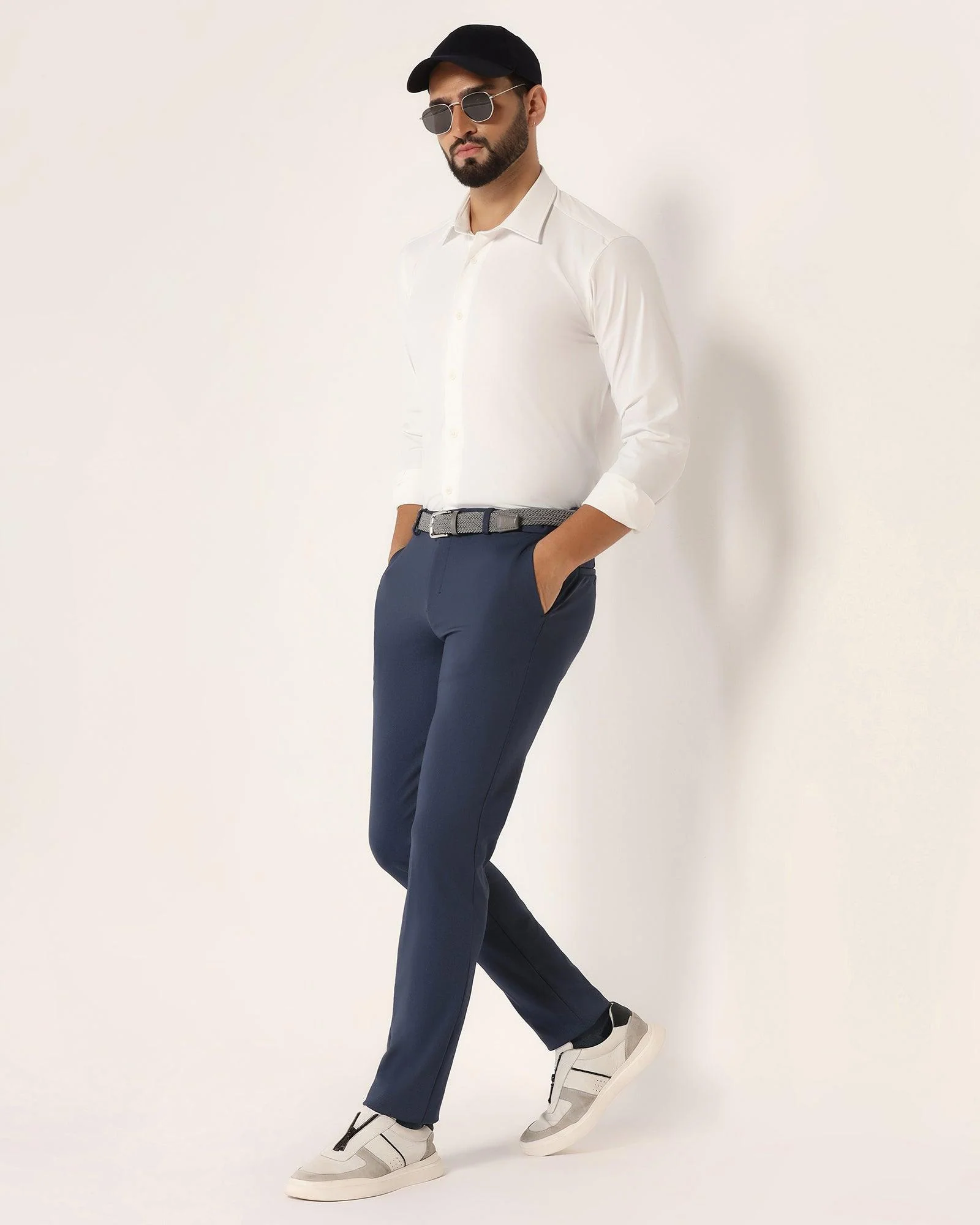 TechPro Super Slim Phoenix Formal Navy Textured Trouser - Meteor - Image 8