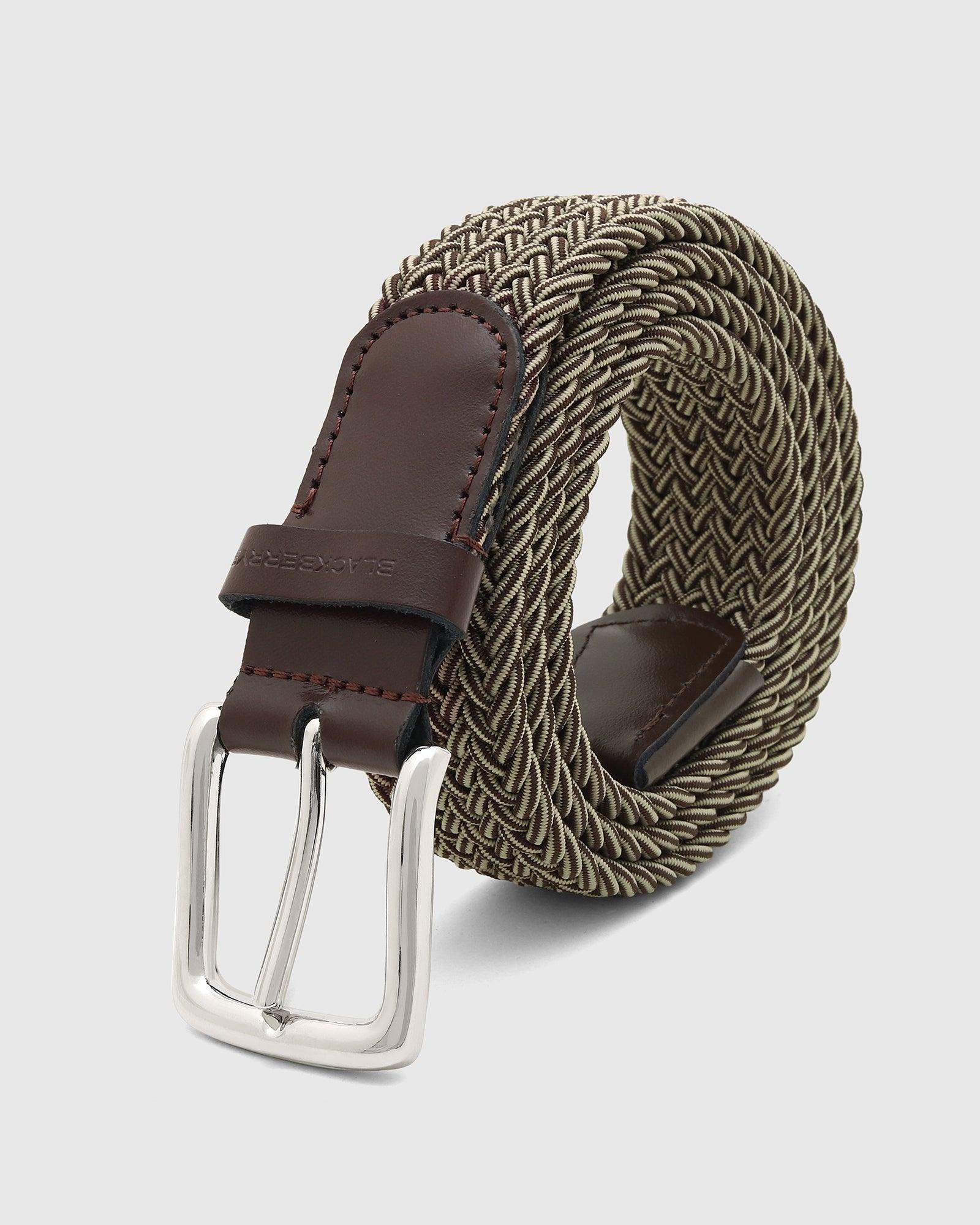 Stretchable Brown Textured Belt - Salyer - Image 4