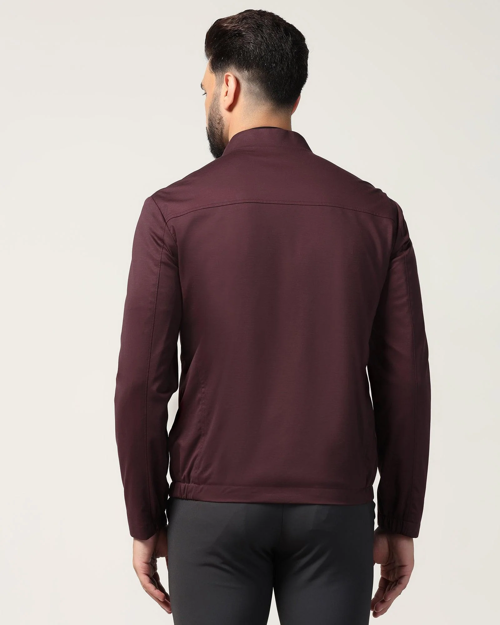 TechPro Wine Solid Zipper Jacket - Ioniq - Image 2