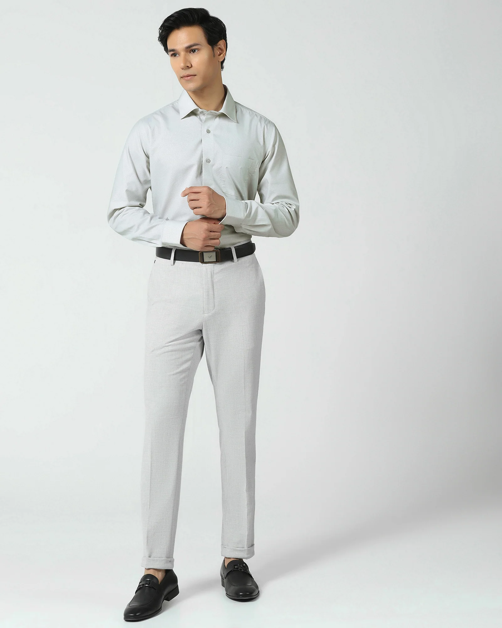 Temp Tech Formal Mint Textured Shirt - Vogue - Image 3