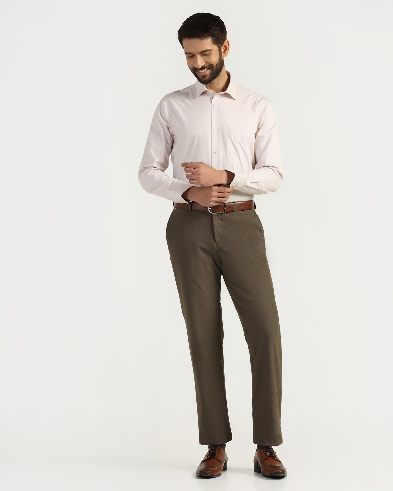 Temp Tech Formal Rust Textured Shirt - Vogue - Image 3