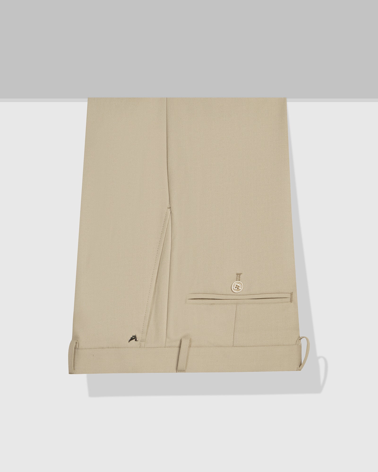 Temp Tech Slim Comfort B-95 Formal Beige Textured Trouser - Iceberg - Image 5