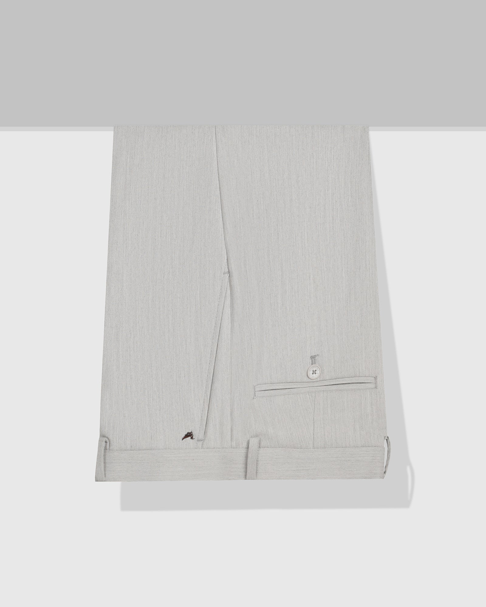 Temp Tech Slim Comfort B-95 Formal Light Grey Textured Trouser - Iceberg - Image 5