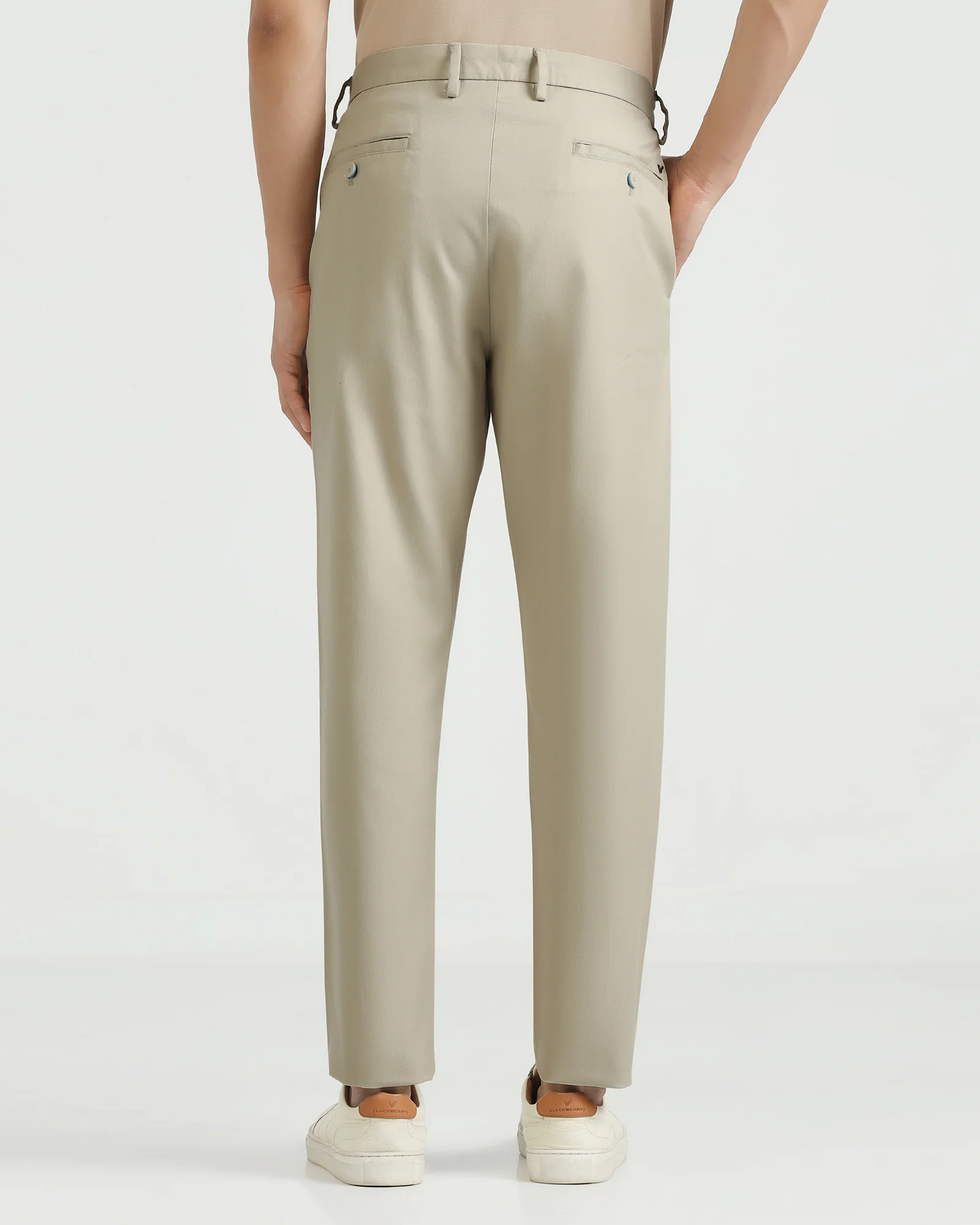 Temp Tech Sneaker Fit Casual Beige Textured Khakis - Blake - Image 2