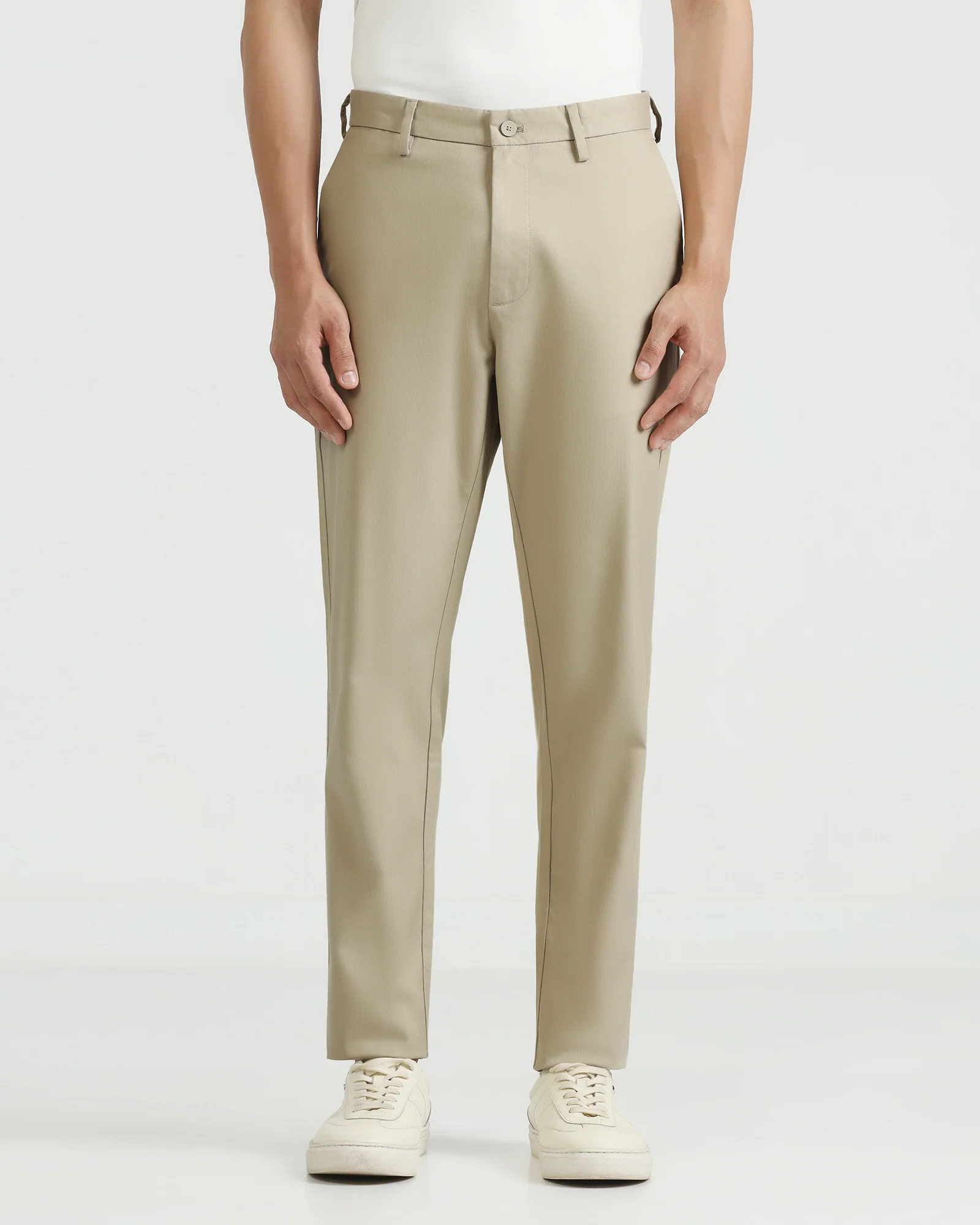 Temp Tech Sneaker Fit Casual Beige Textured Khakis - Blake - Image 3