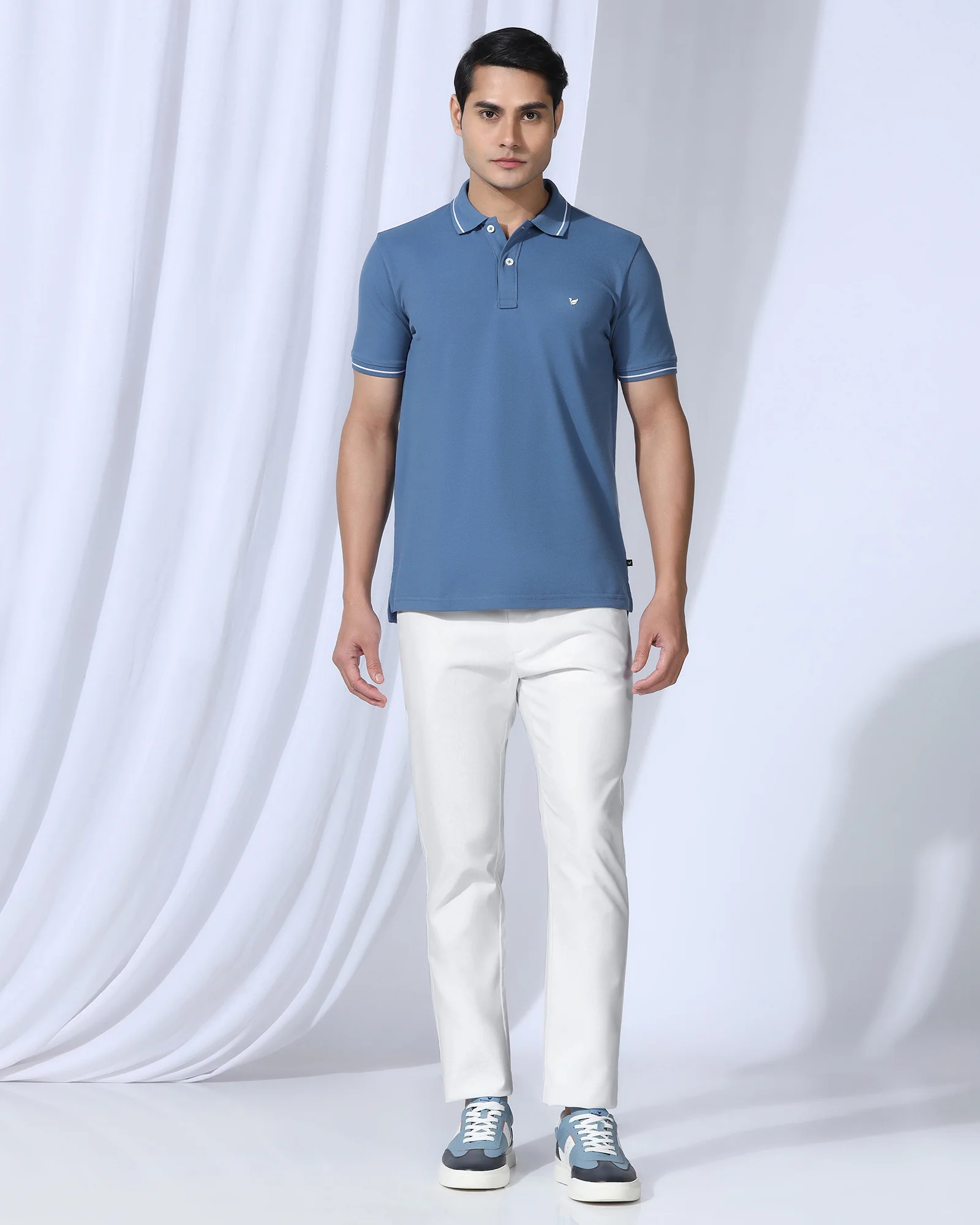 Temp Tech Sneaker Fit Casual White Textured Khakis - Blake