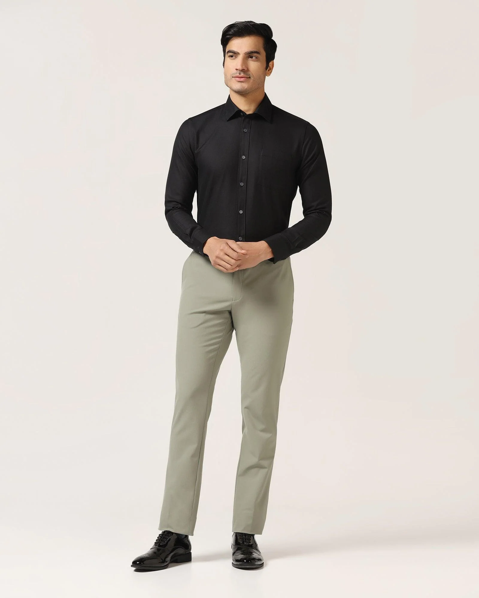 Temp Tech Formal Black Solid Shirt - Antony - Image 3