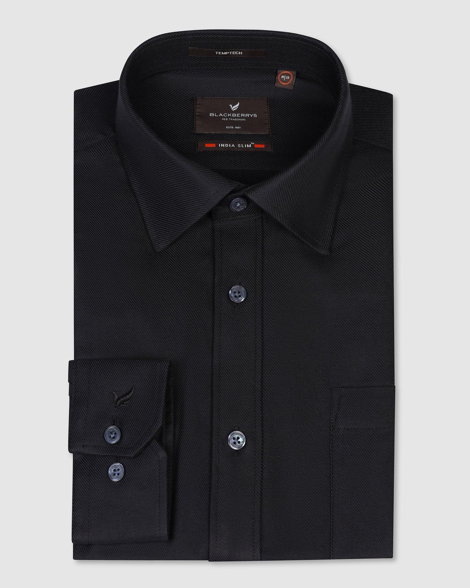 Temp Tech Formal Black Solid Shirt - Antony - Image 4