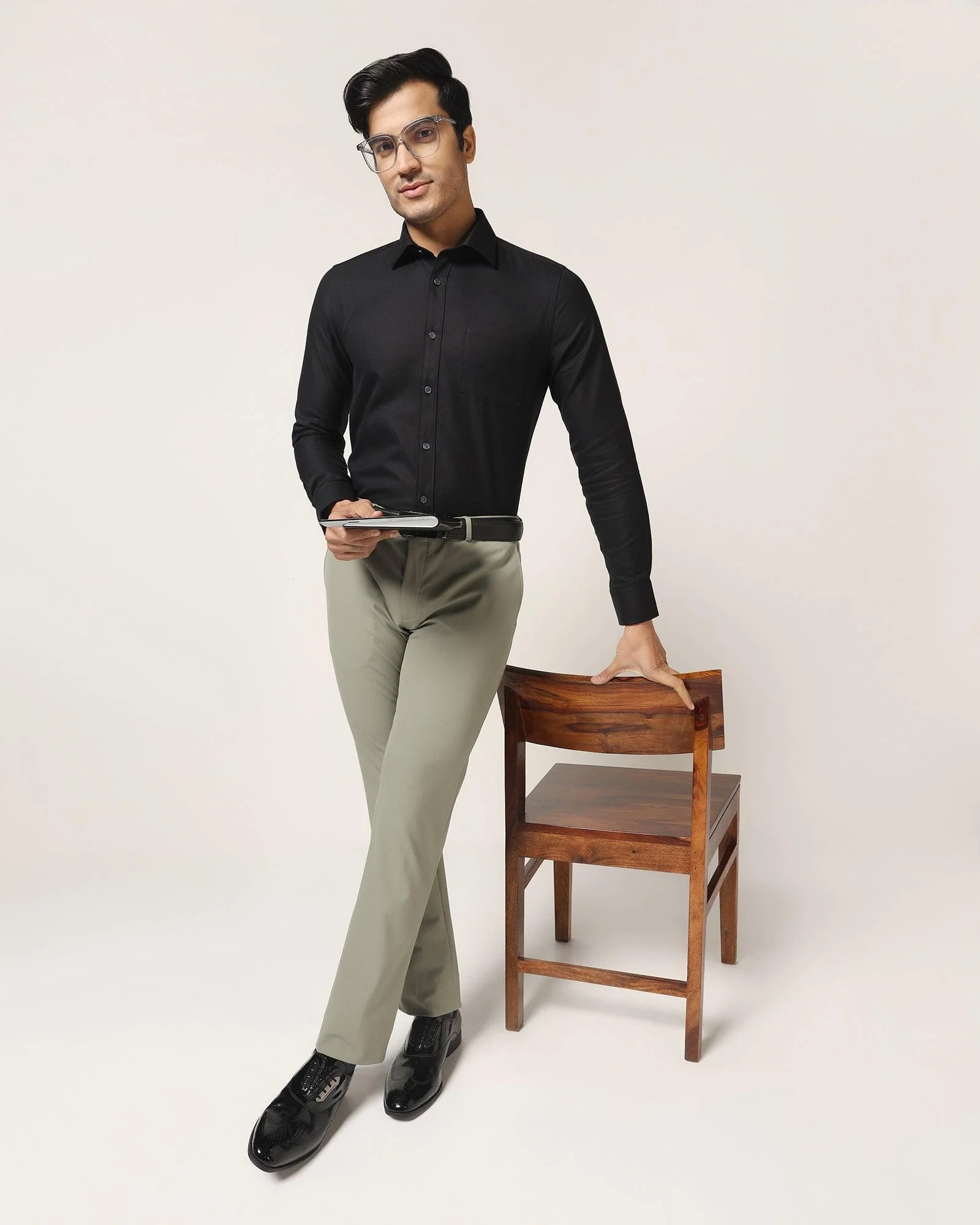 Temp Tech Formal Black Solid Shirt - Antony - Image 5