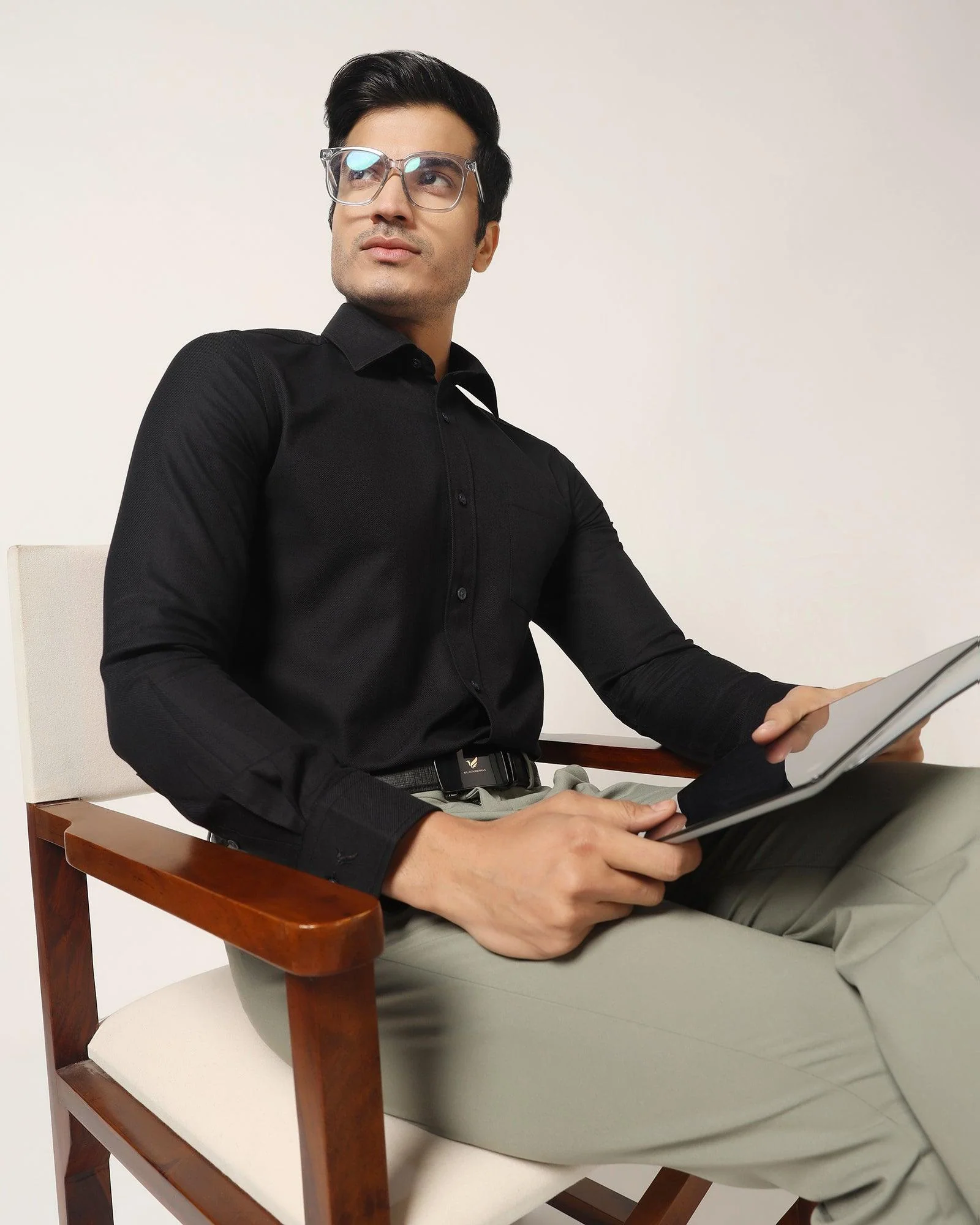 Temp Tech Formal Black Solid Shirt - Antony - Image 7