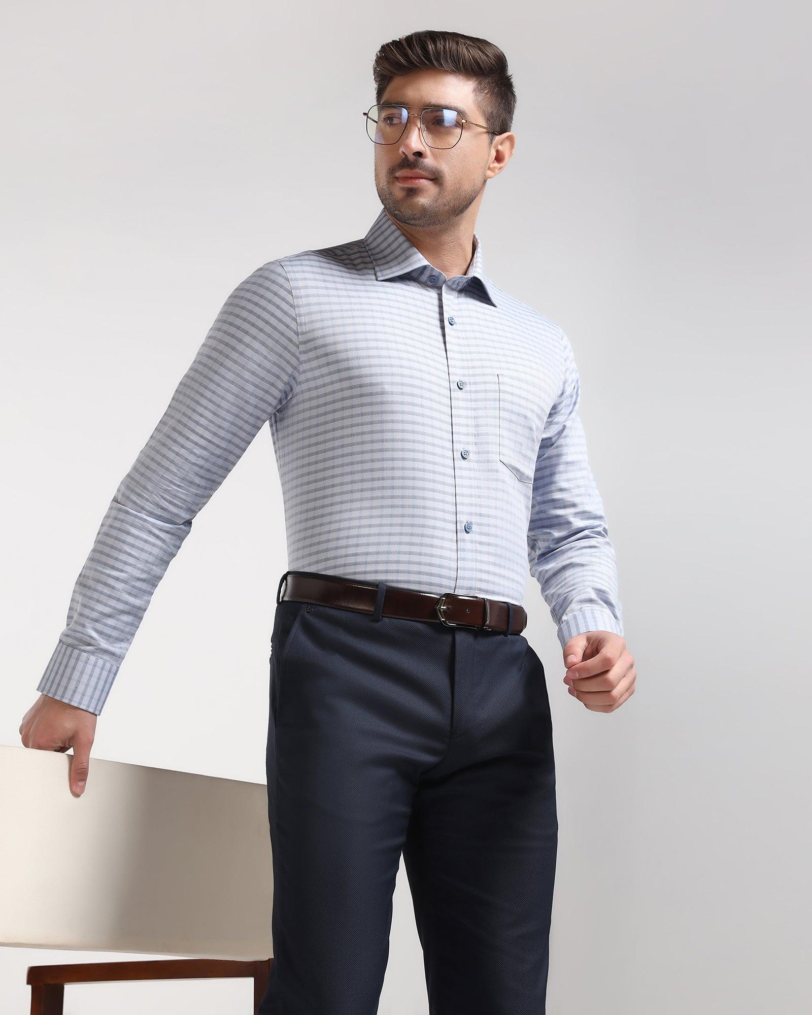 Temp Tech Formal Grey Check Shirt - Edmund - Image 7