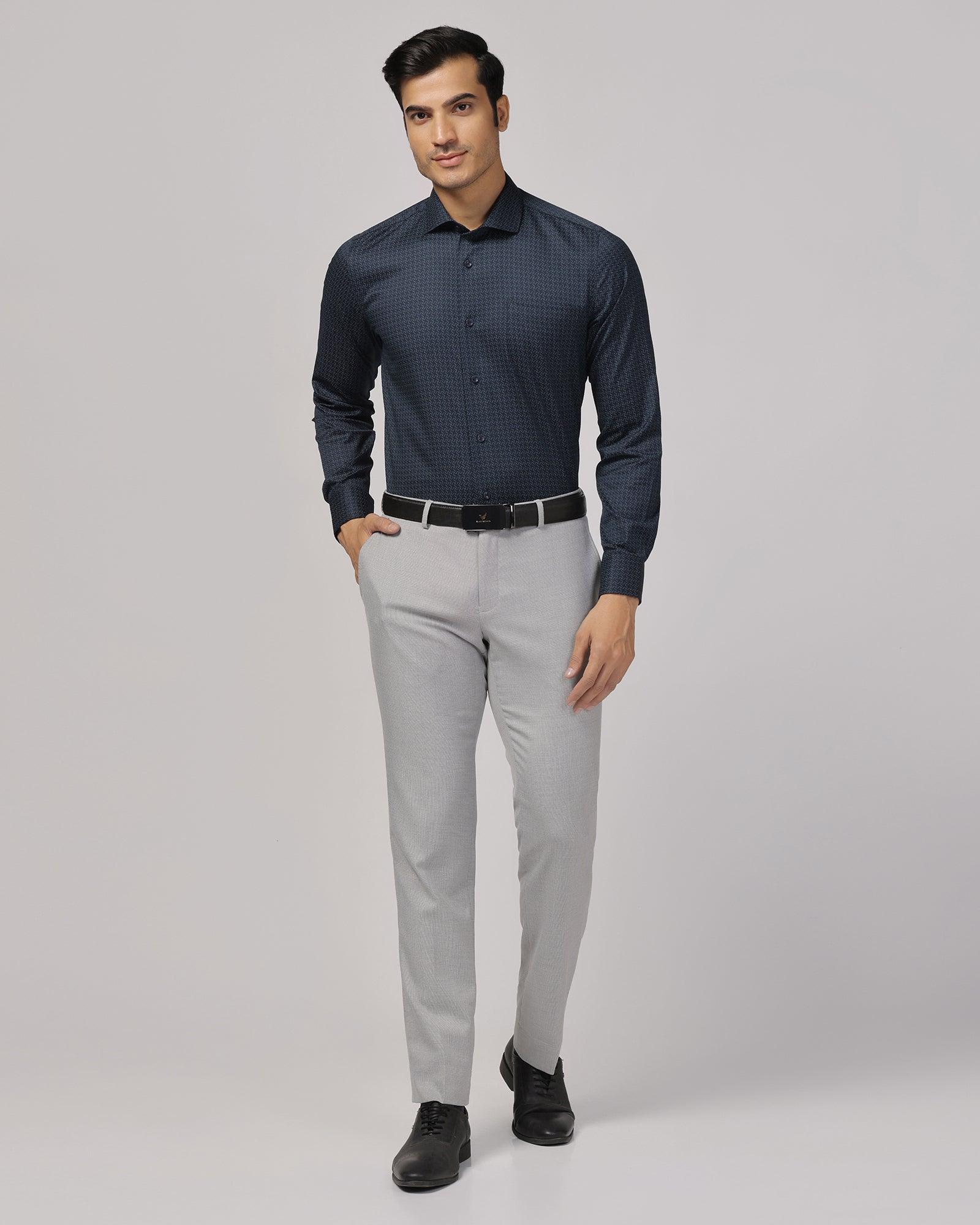 Temp Tech Formal Navy Printed Shirt - Rafael - Image 3