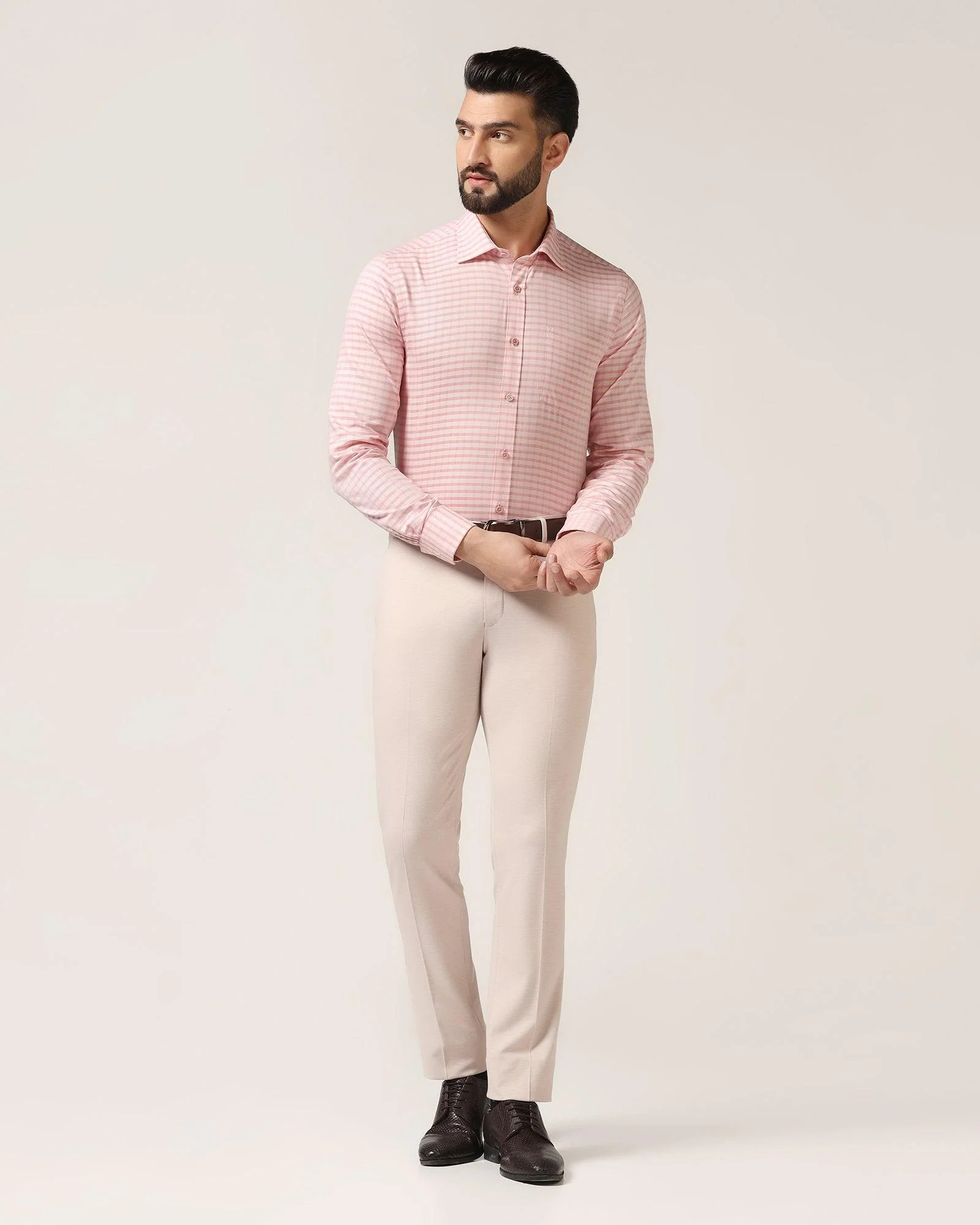 Temp Tech Formal Orange Check Shirt - Edmund - Image 3