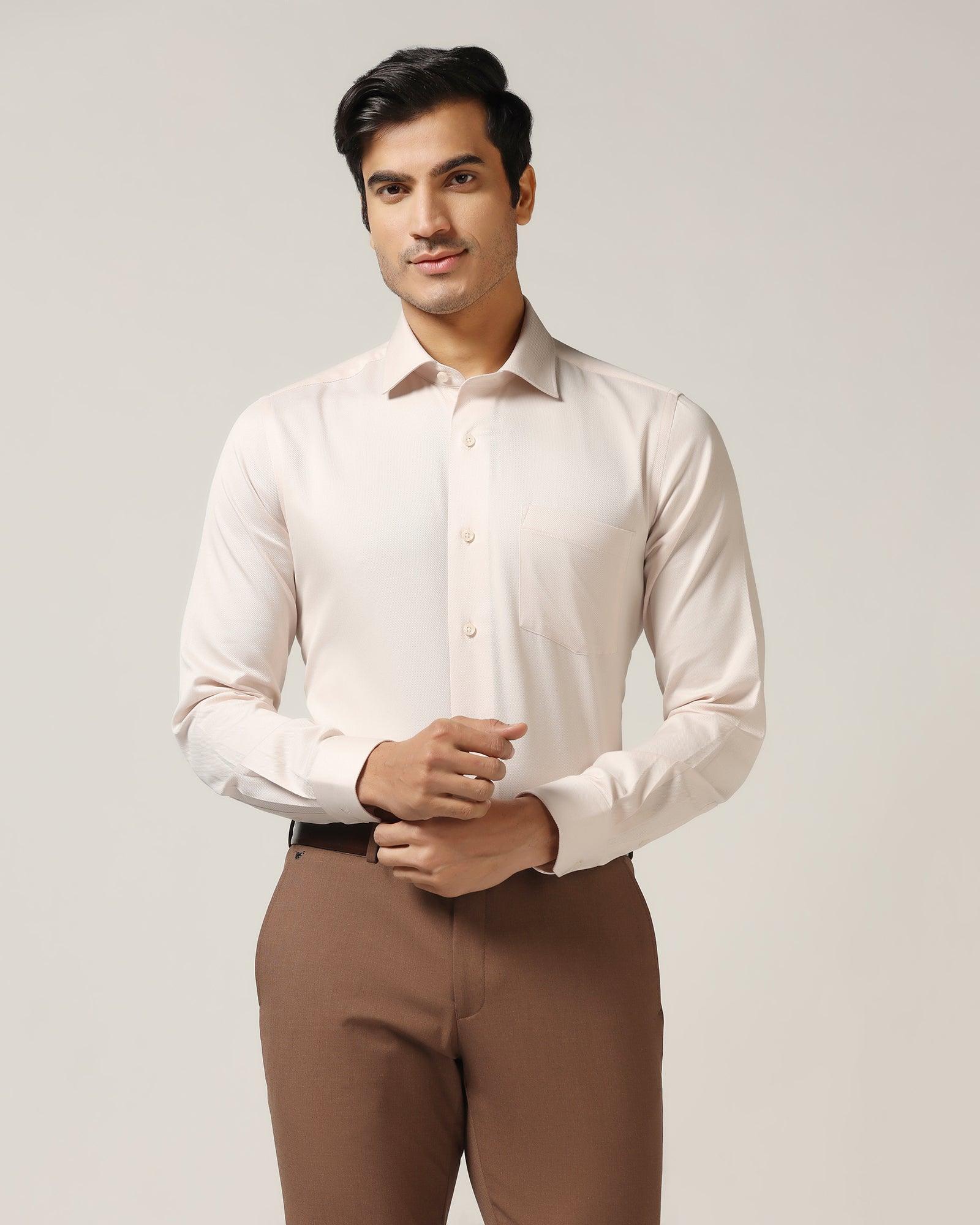 Temp Tech Formal Peach Textured Shirt - Shalom - Image 6