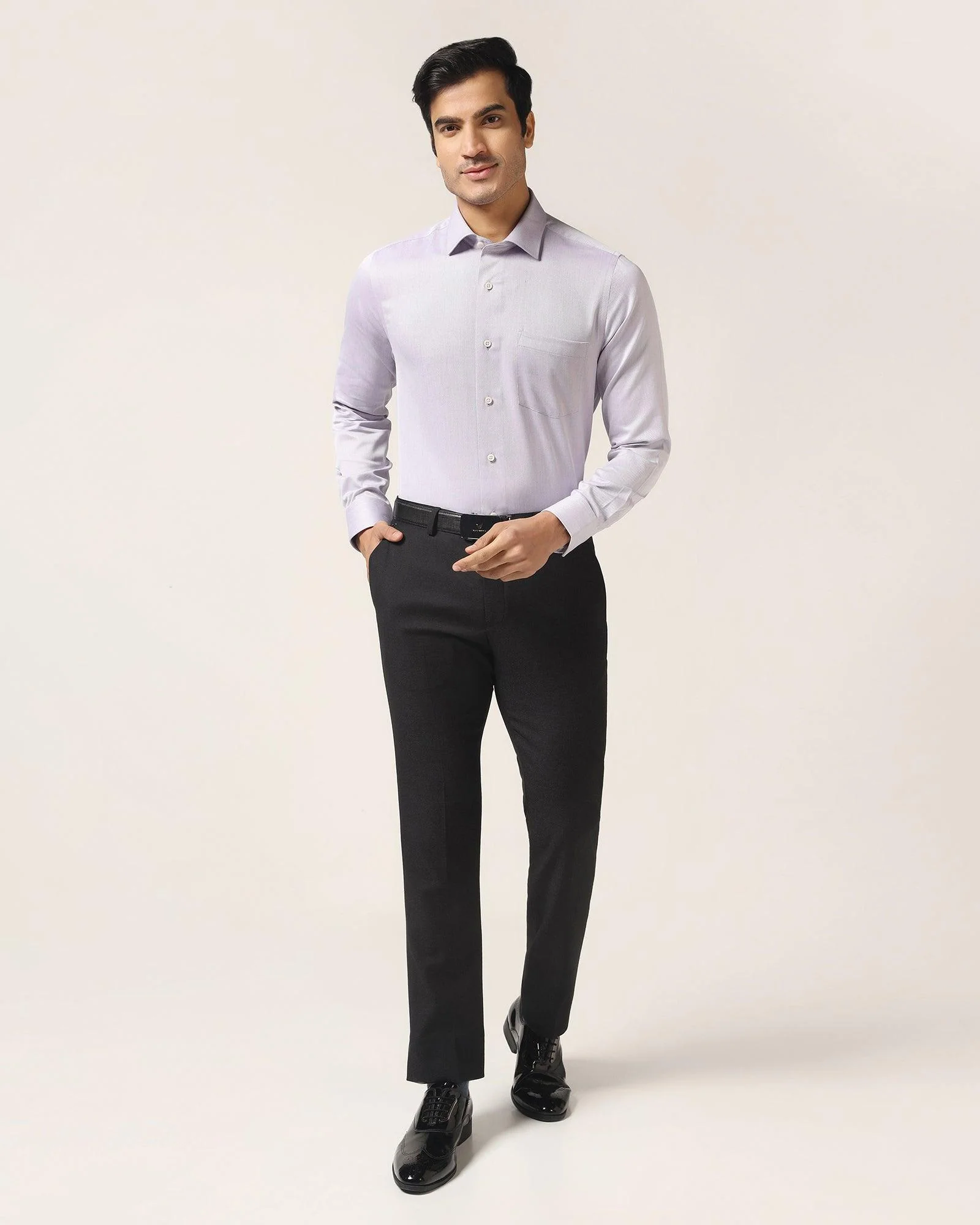 Temp Tech Formal Purple Textured Shirt - Shalom - Image 3