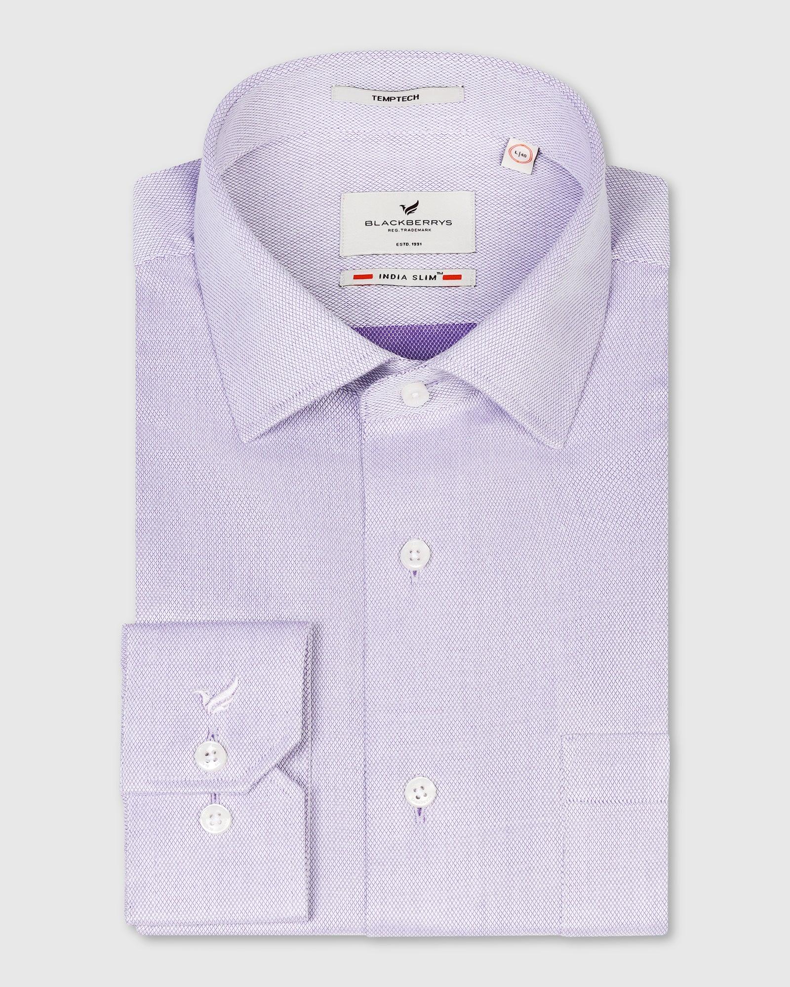 Temp Tech Formal Purple Textured Shirt - Shalom - Image 5
