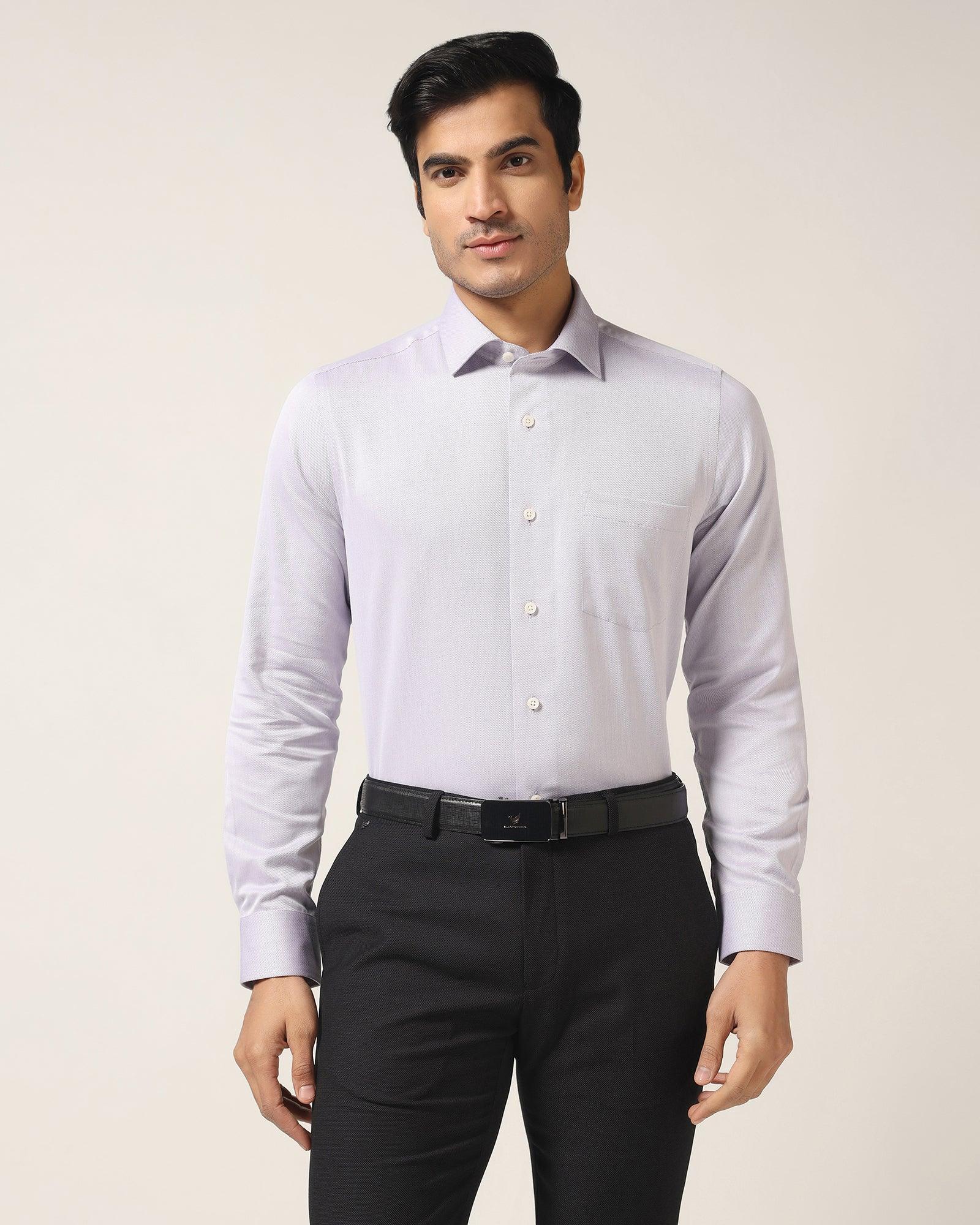 Temp Tech Formal Purple Textured Shirt - Shalom - Image 8