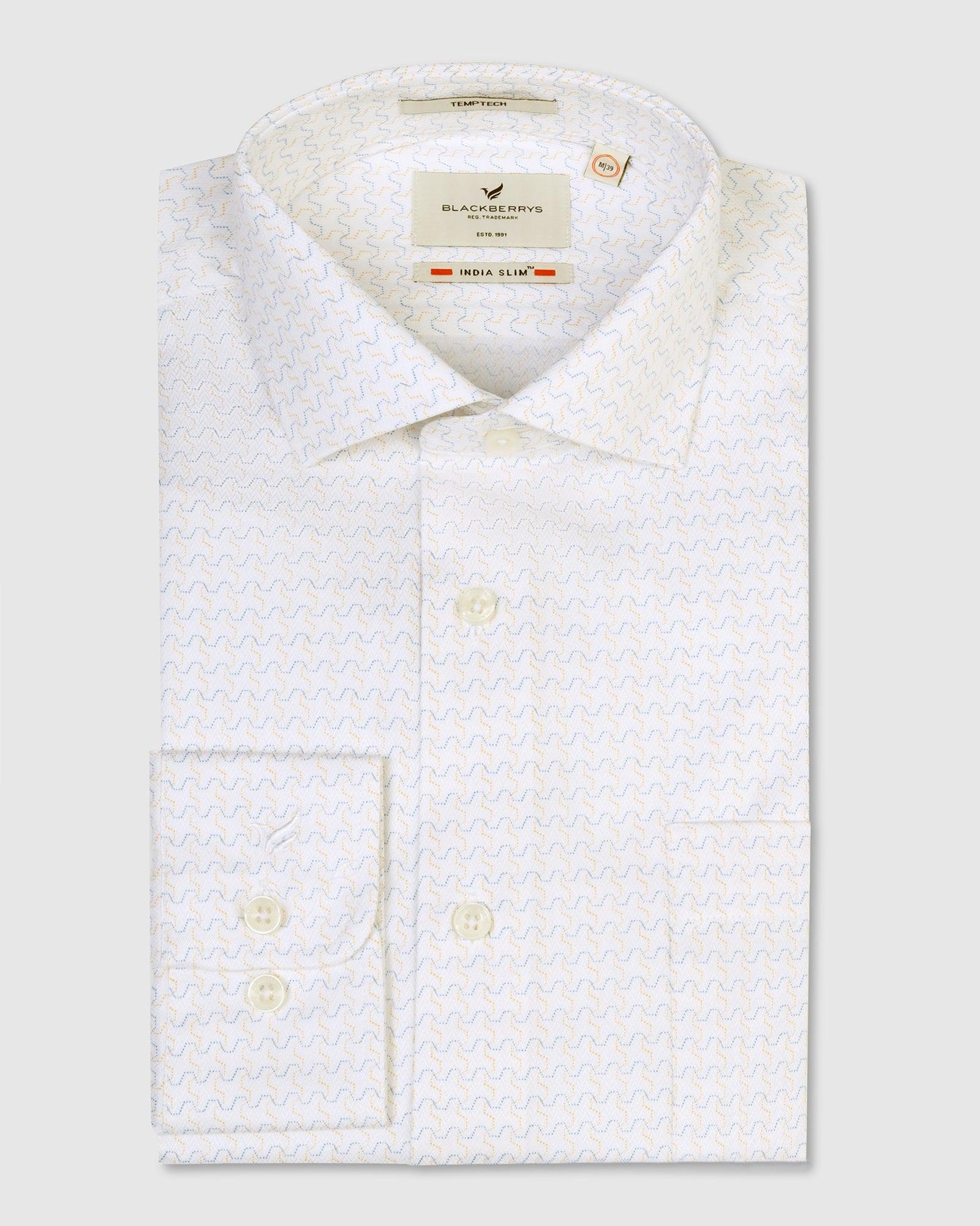 Temp Tech Formal White Printed Shirt - Rafael - Image 5