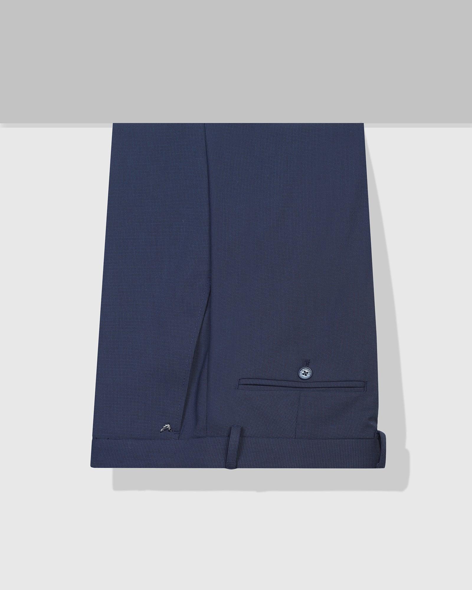 Temp Tech Slim Comfort B-95 Formal Navy Textured Trouser - Duke - Image 5