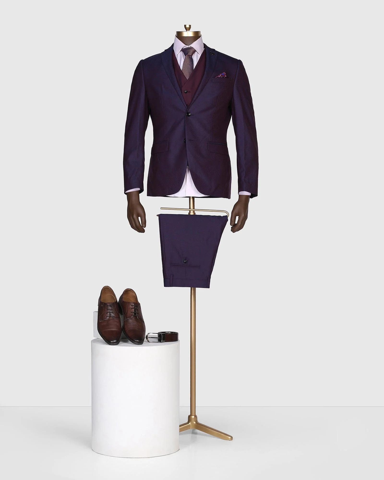 Luxe Multitude 6X Navy Textured Formal Suit - Testin - Image 11